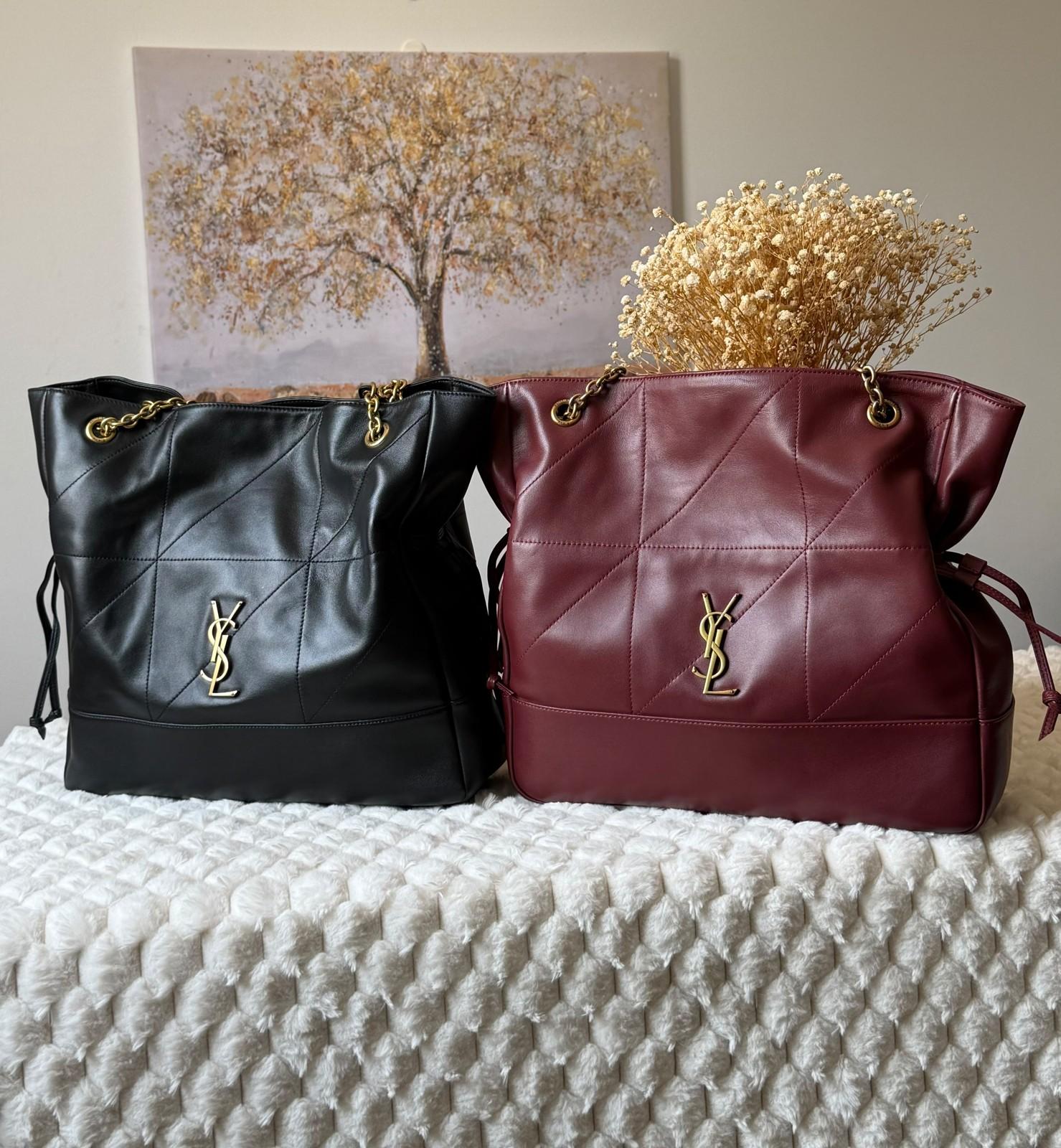 Saint Laurent YSL Quilted Lambskin Tote Bag with Chain Straps · 3