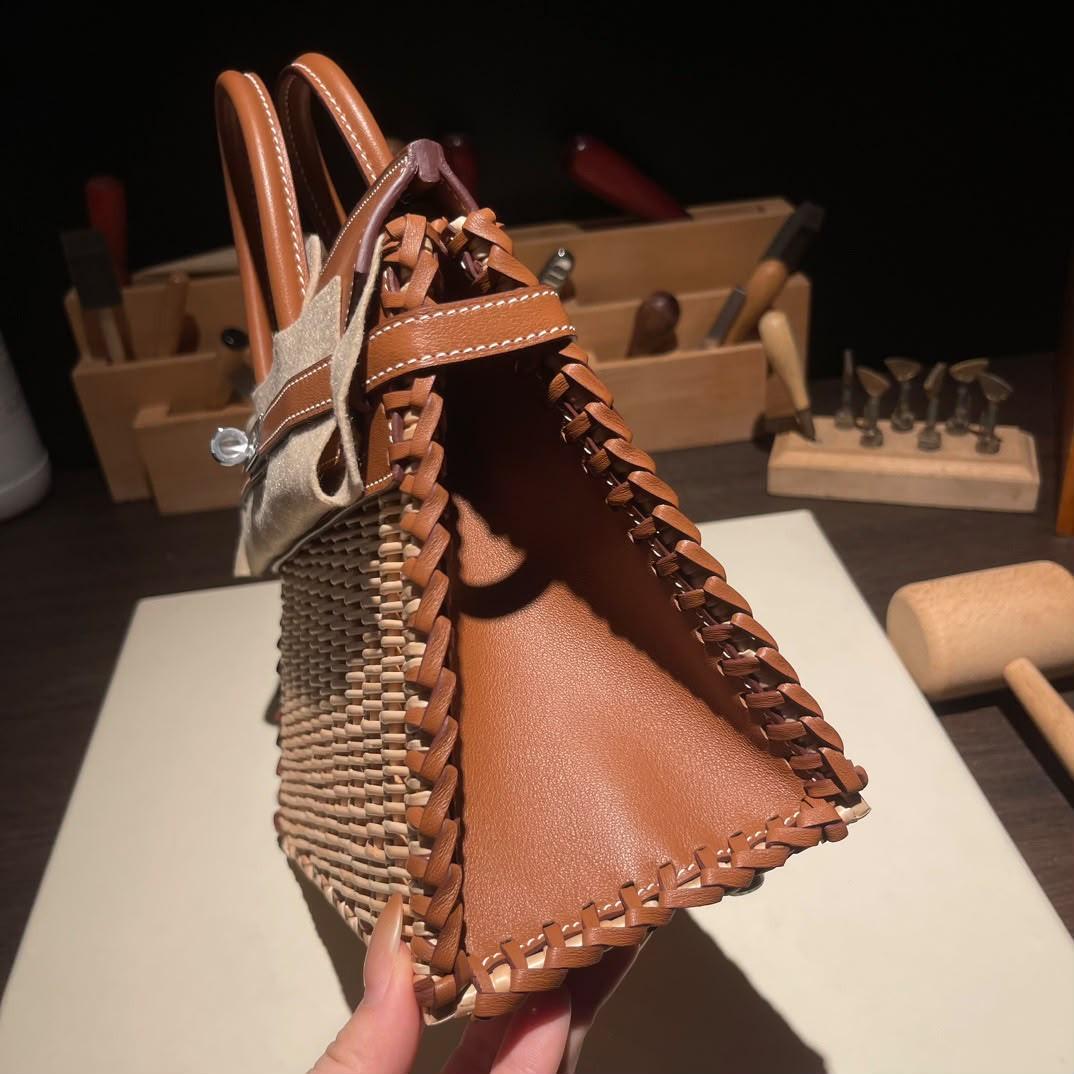 Hermès Birkin Picnic 25 Bag in Wicker and Barenia Leather · 3