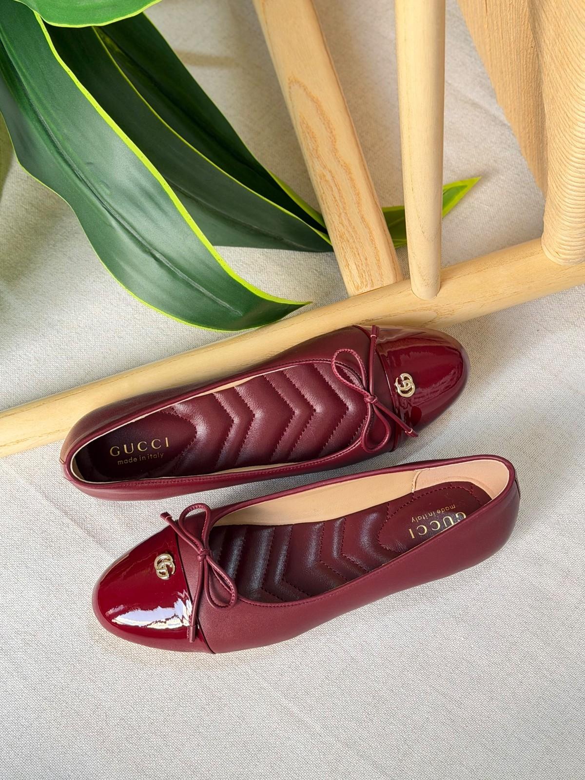 Gucci GG Quilted Ballet Flat in Patent Leather · 2