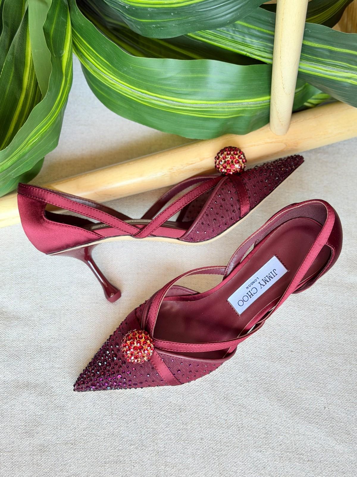Jimmy Choo Crystal-Embellished Pointed Slingback Mule Heels · 3