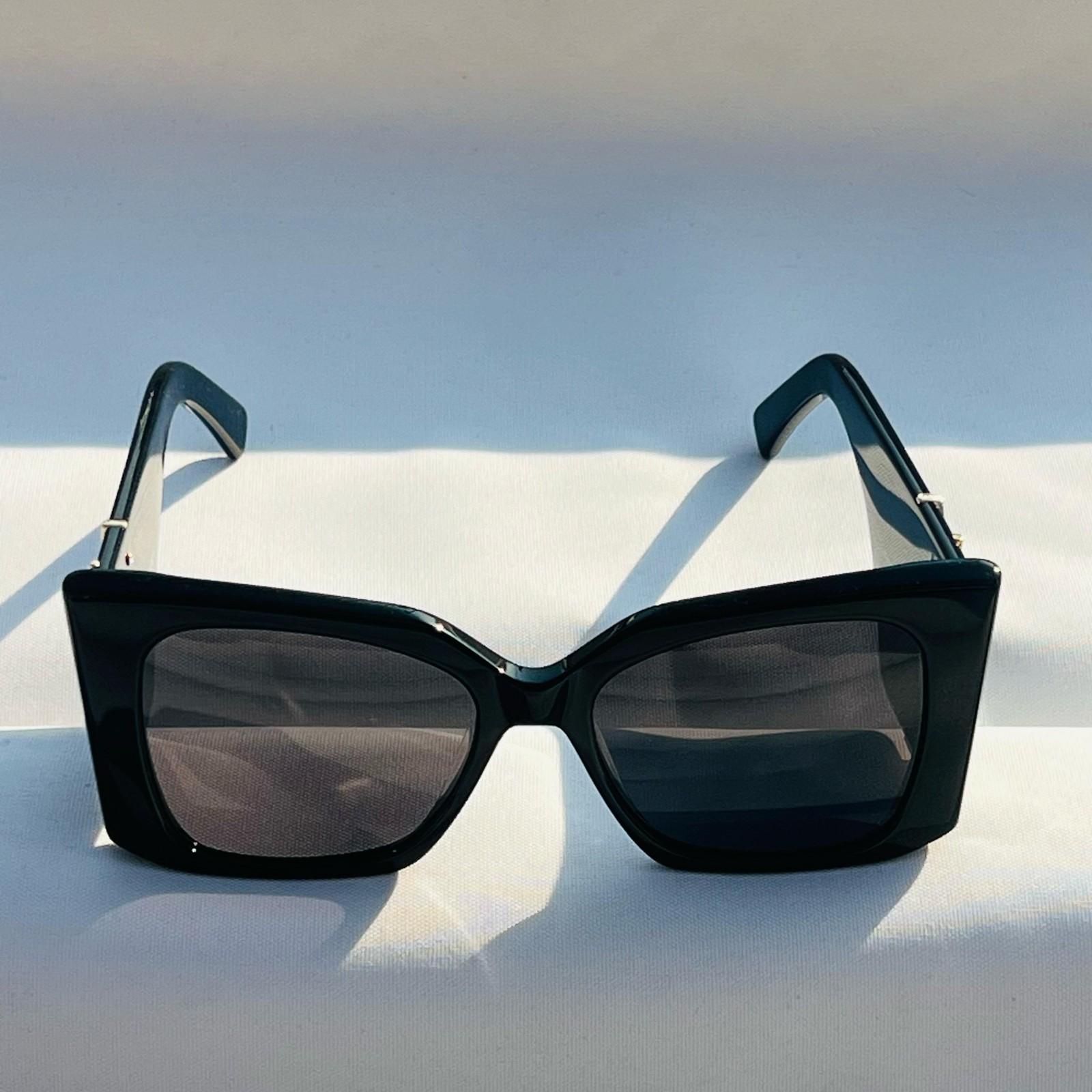 Saint Laurent black cat-eye polarized sunglasses · 3