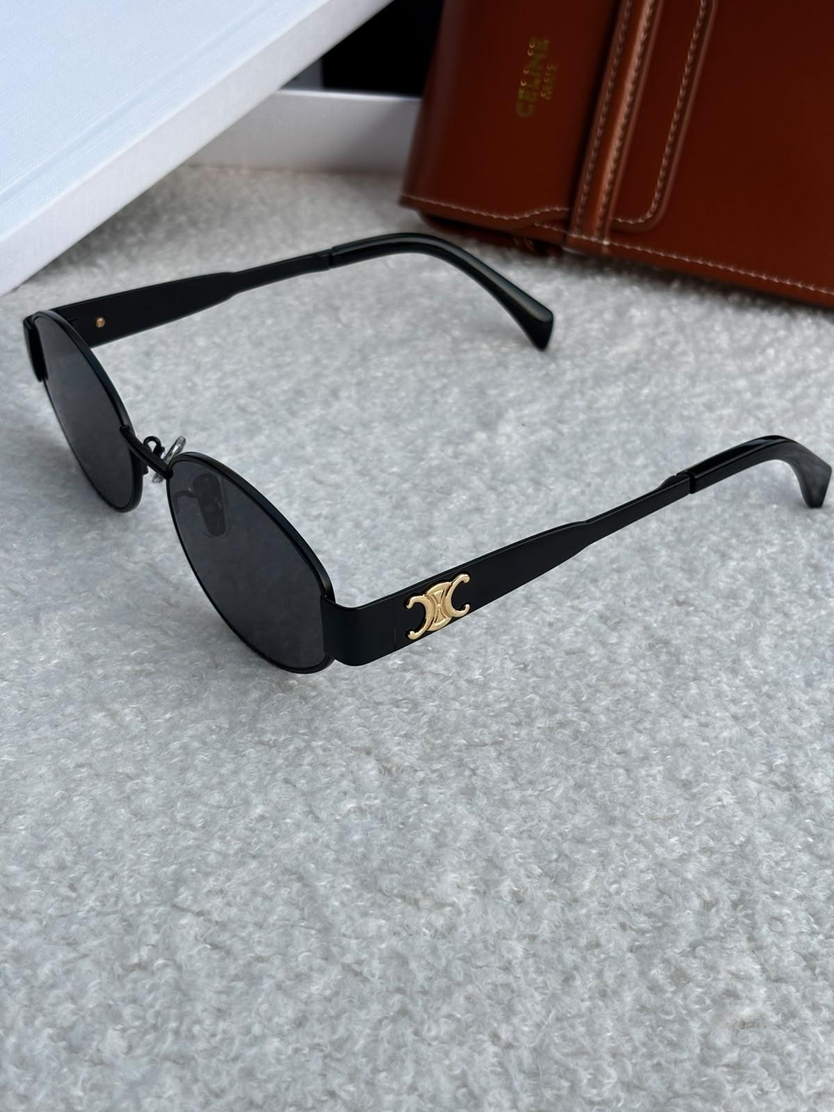 Celine Triomphe acetate oval sunglasses · 3