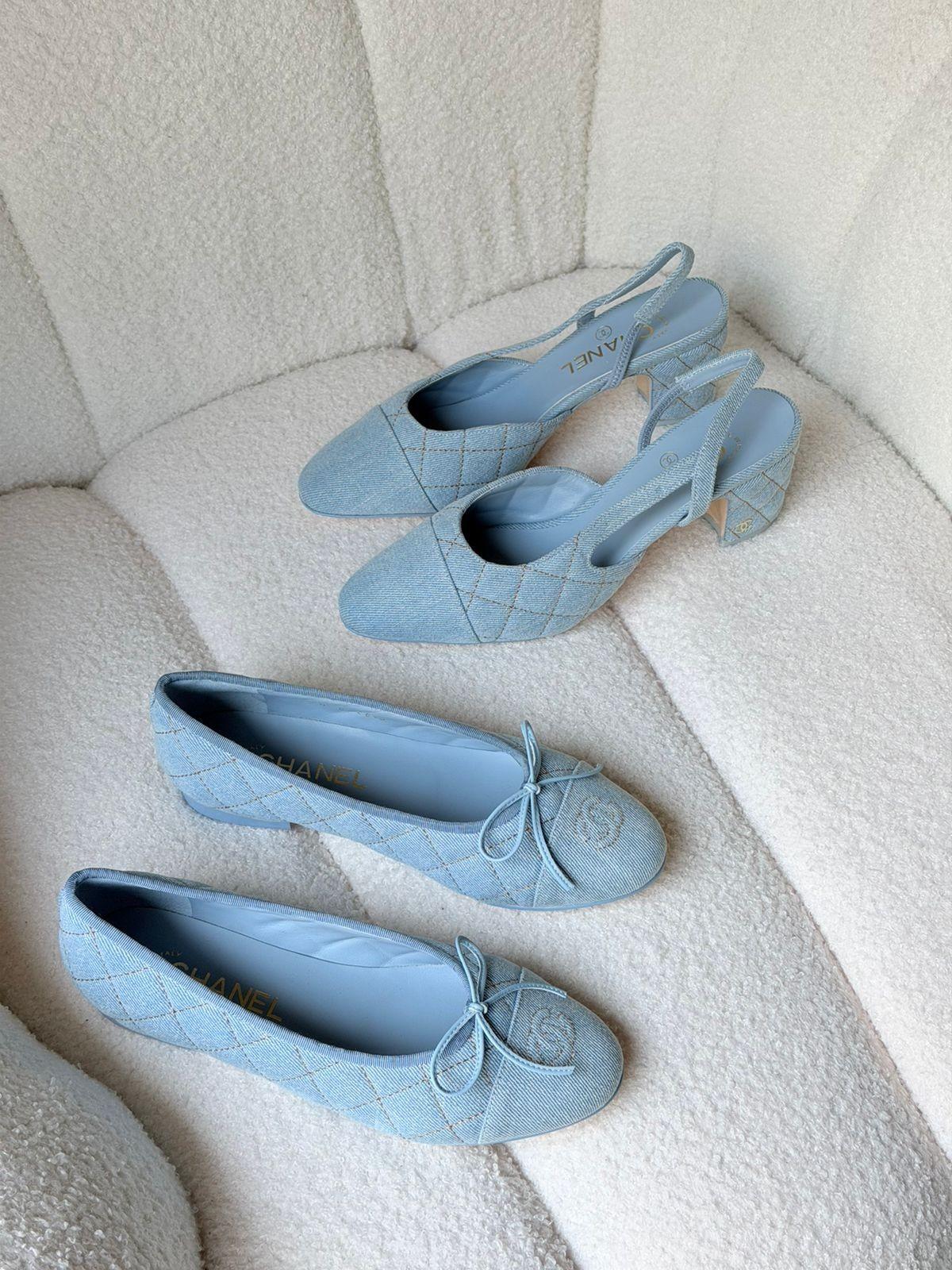 Chanel Quilted Fabric Ballet Flats · 2