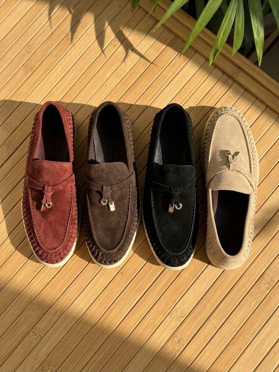 Loropian Suede Whipstitch Moccasin Loafer · 3