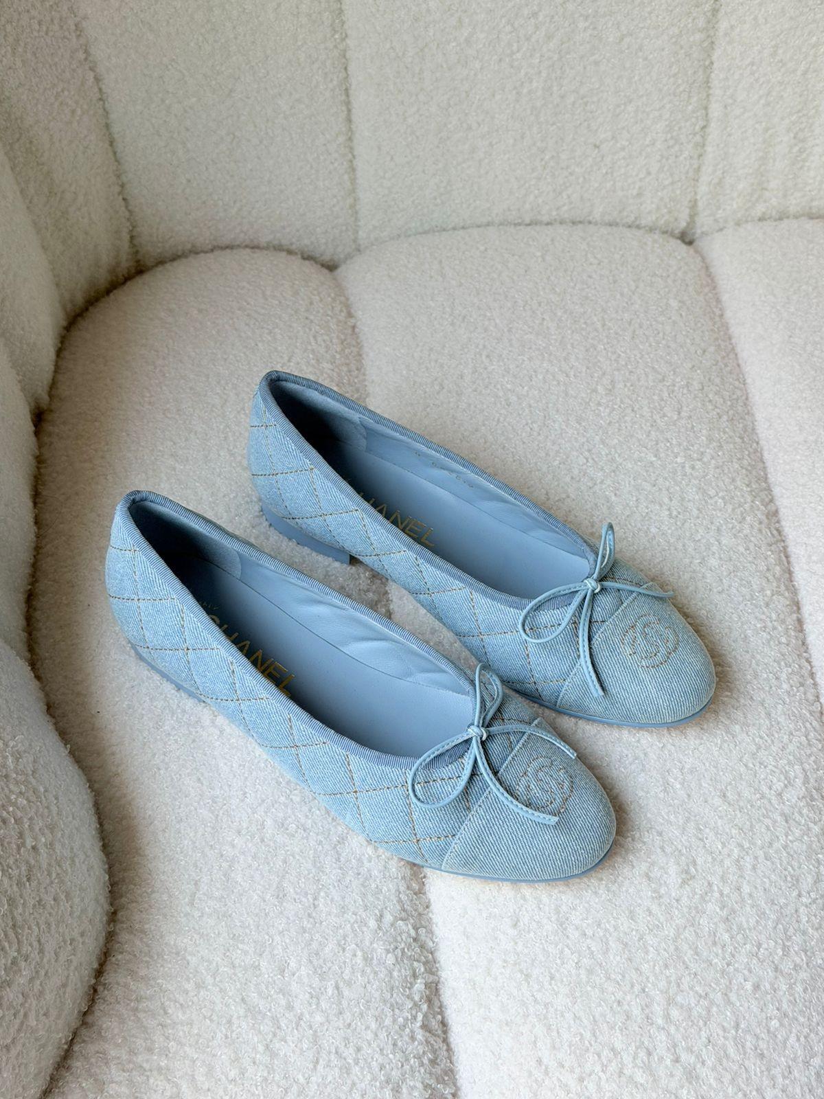 Chanel Quilted Fabric Ballet Flats