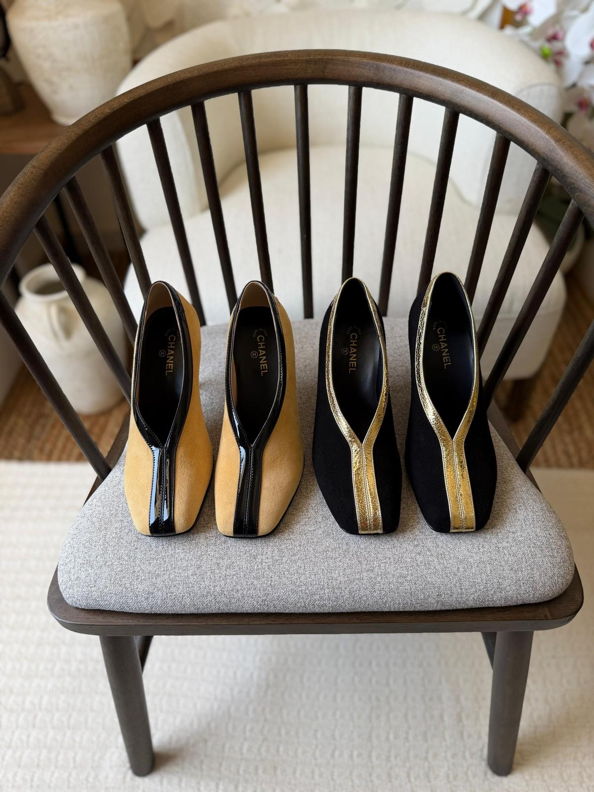 Chanel Suede Slingback Pumps with Contrast Trim