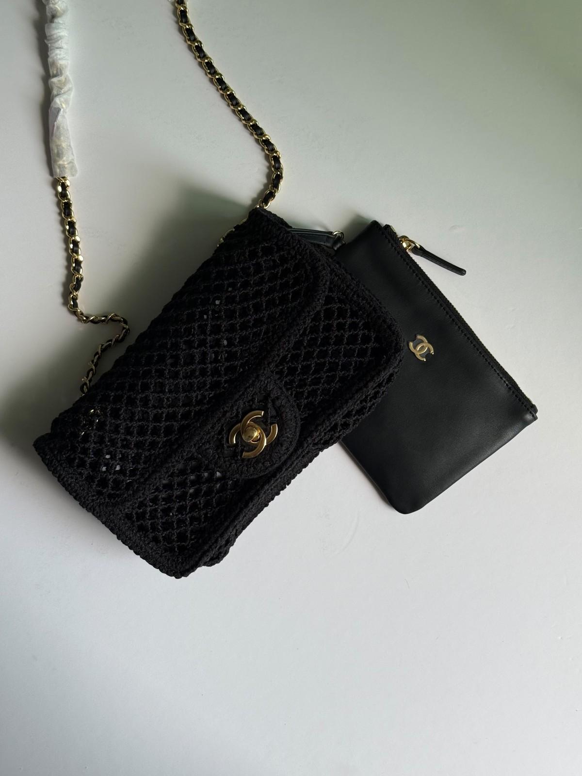Chanel Classic Flap Mini in Black Crochet with Gold Hardware · 3