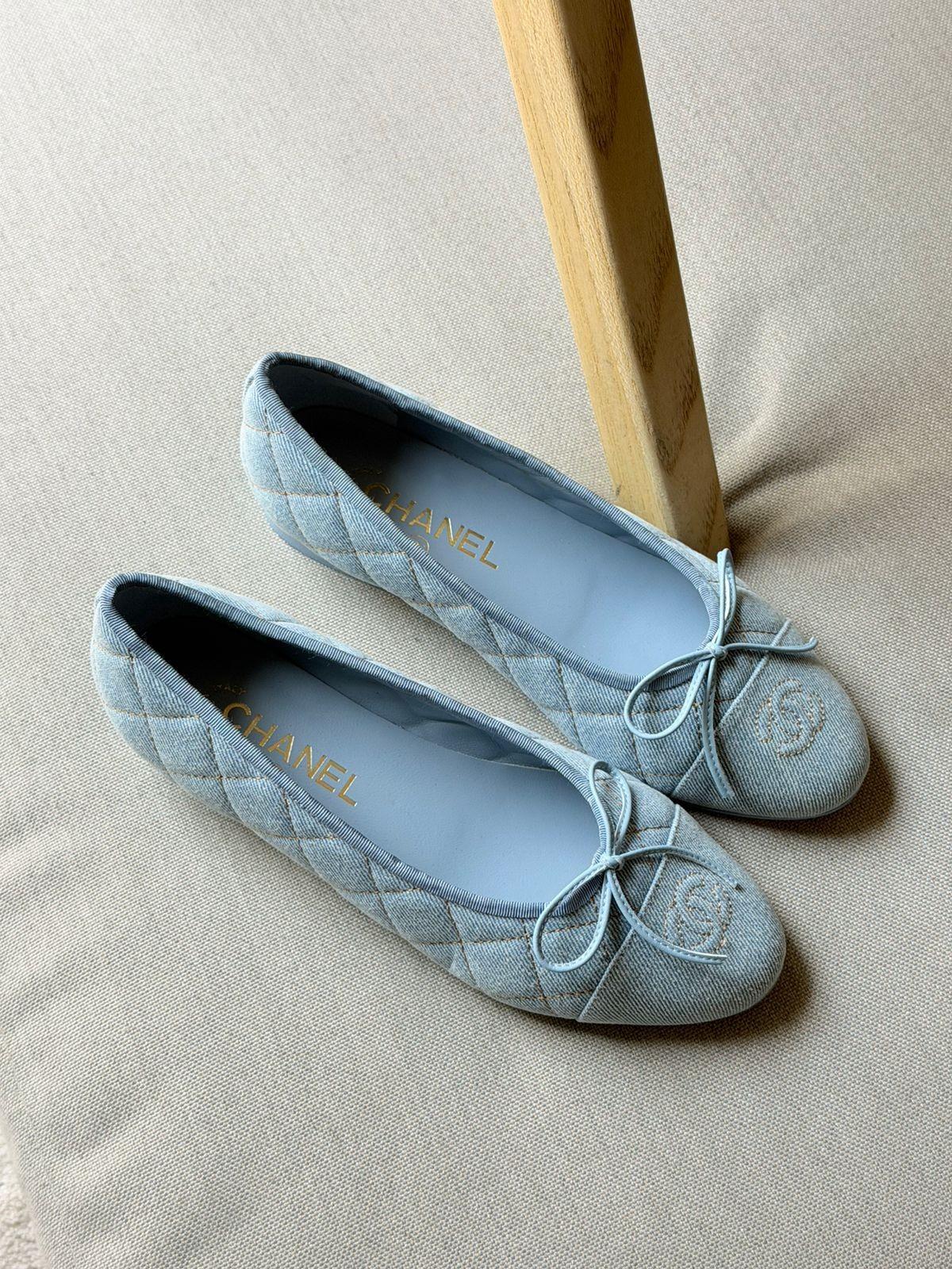 Chanel Quilted Fabric Ballet Flats · 3