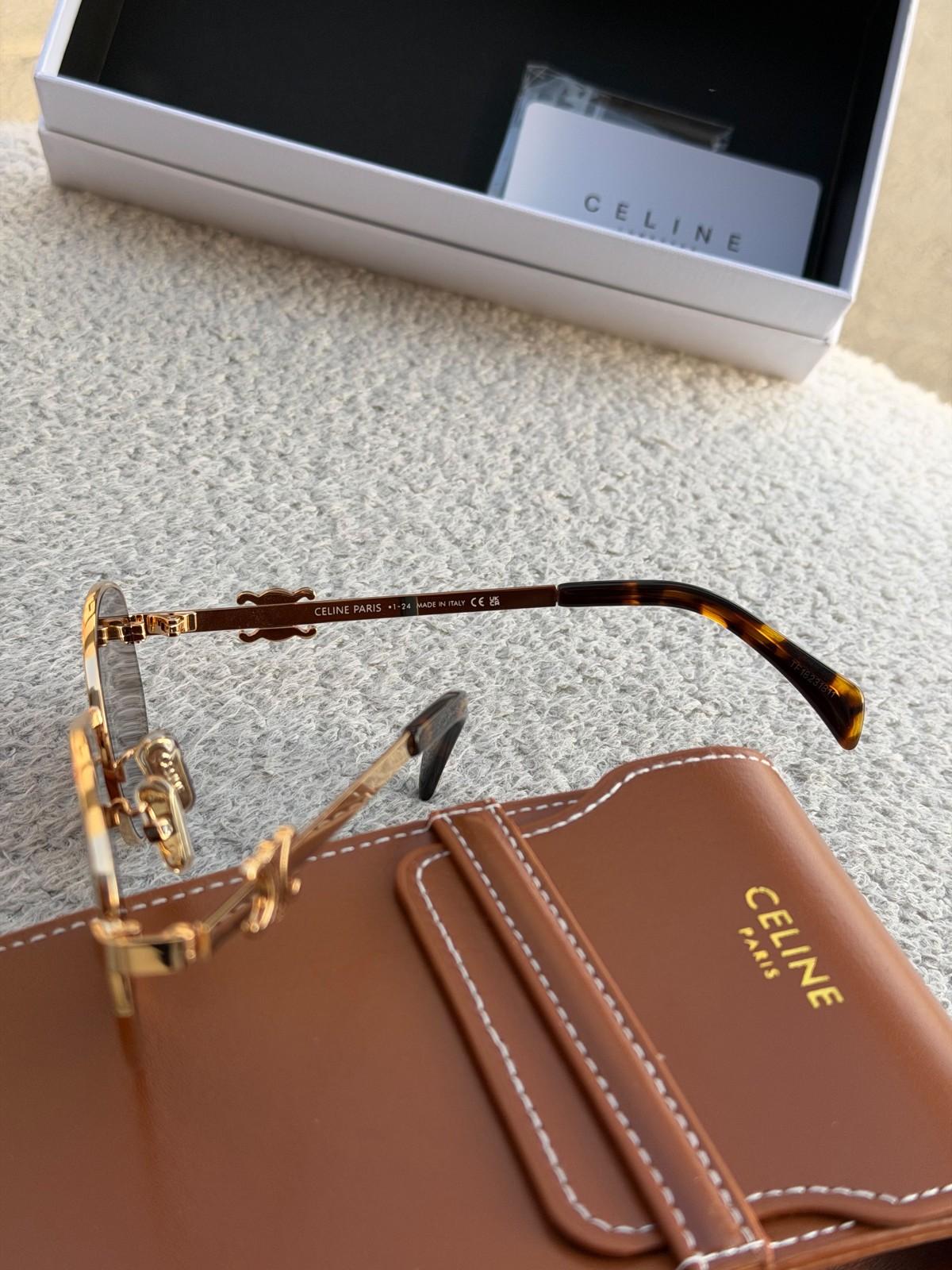 Celine Triomphe Metal oval sunglasses · 3