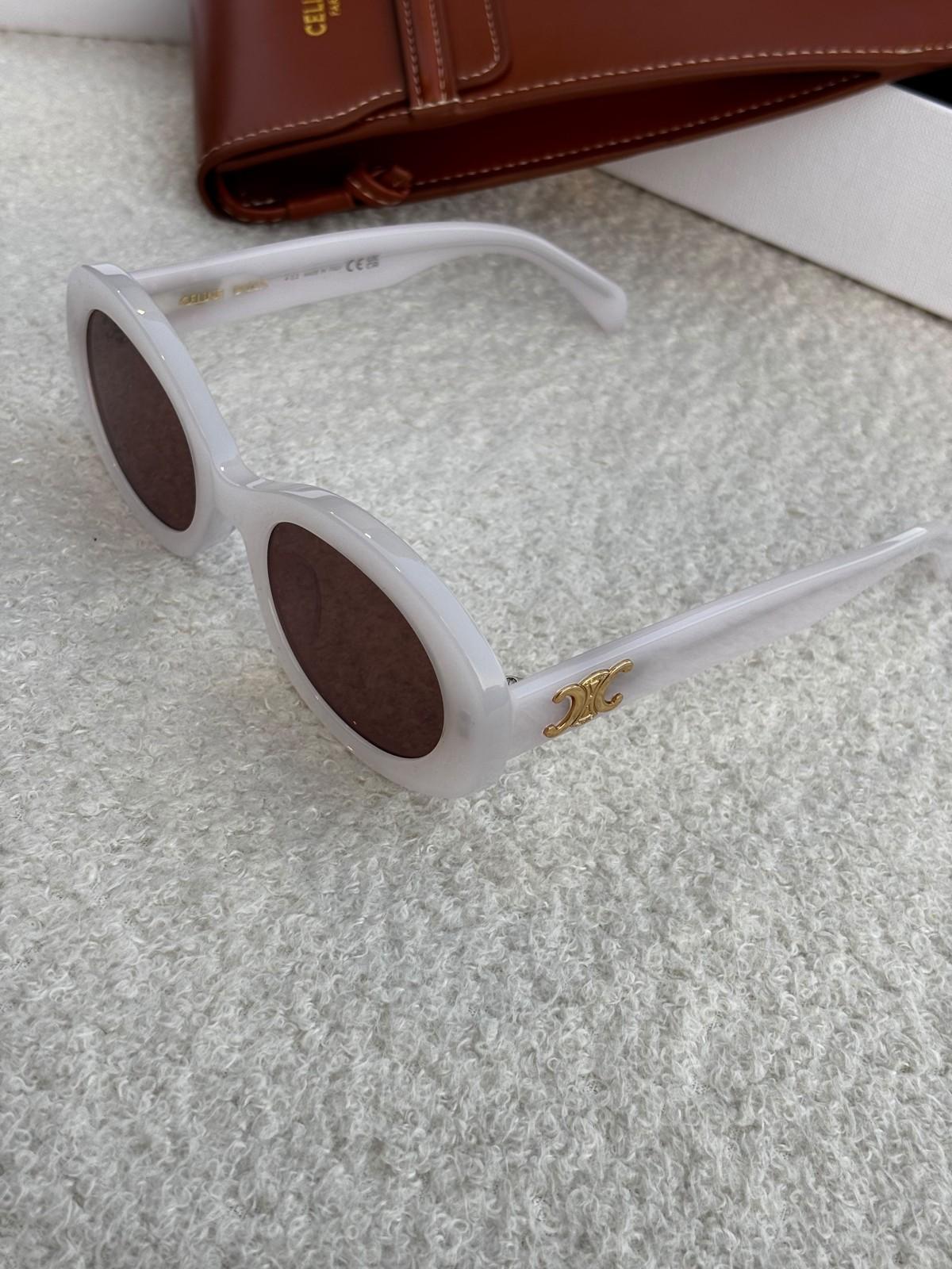 Celine Triomphe acetate oval sunglasses