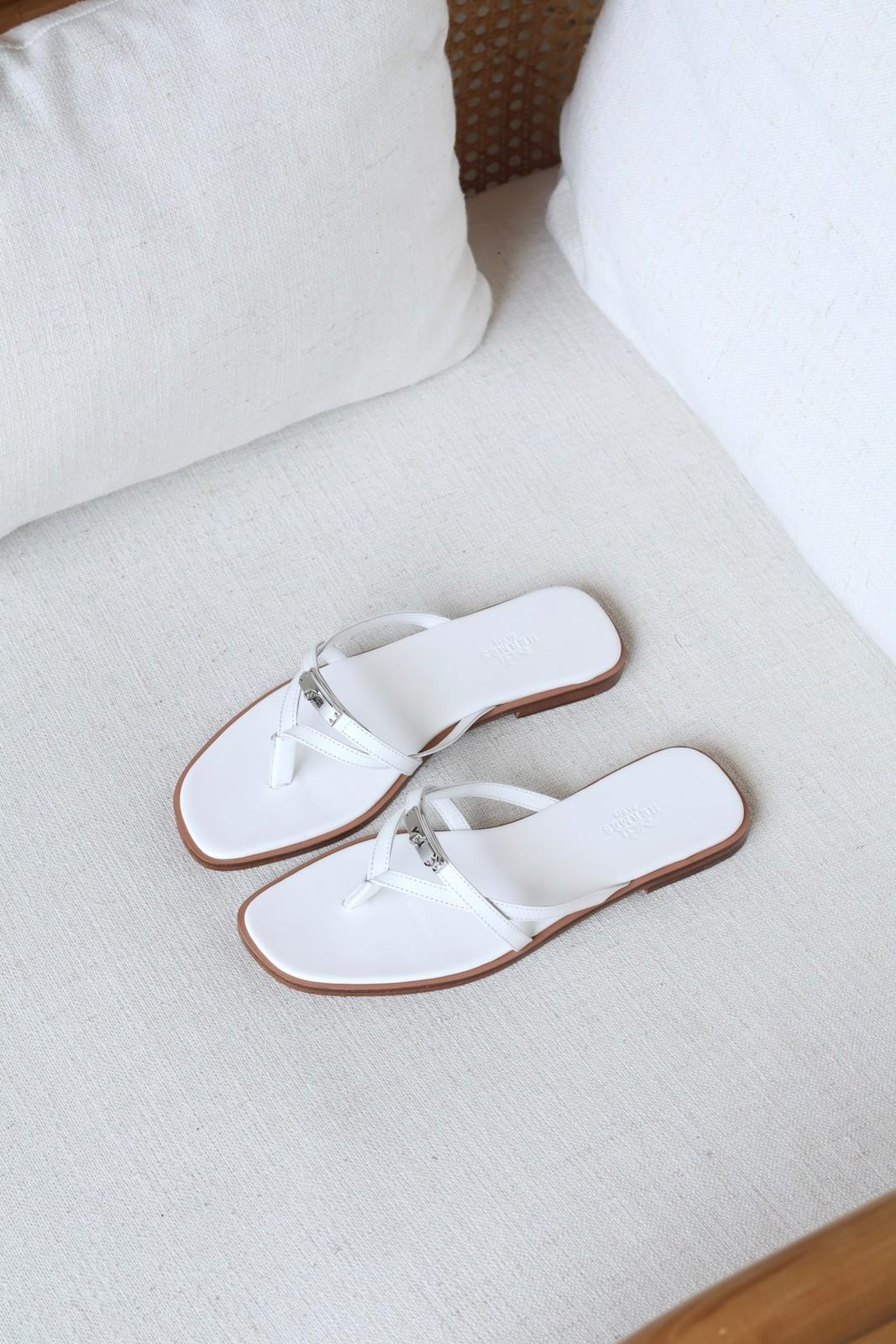 Hermes leather thong sandals with buckle strap · 2