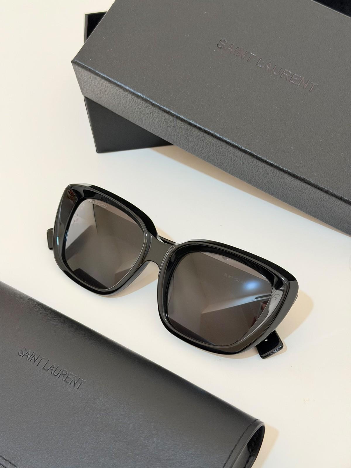Saint Laurent square acetate sunglasses with SAINT LAURENT temples · 3