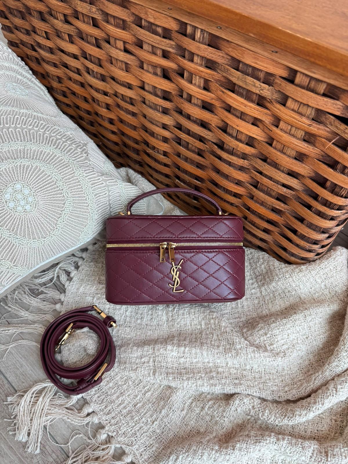 Saint Laurent Vanity Quilted Lambskin Top-Handle Bag