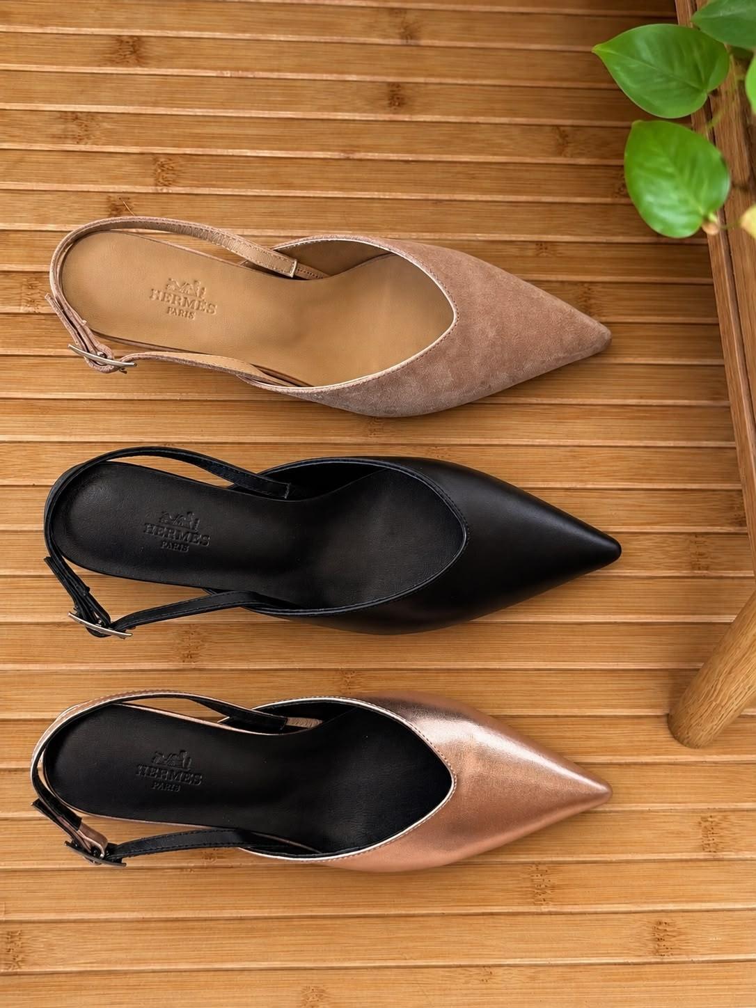 Hermès Pointed-Toe Slingback Kitten Heel · 2