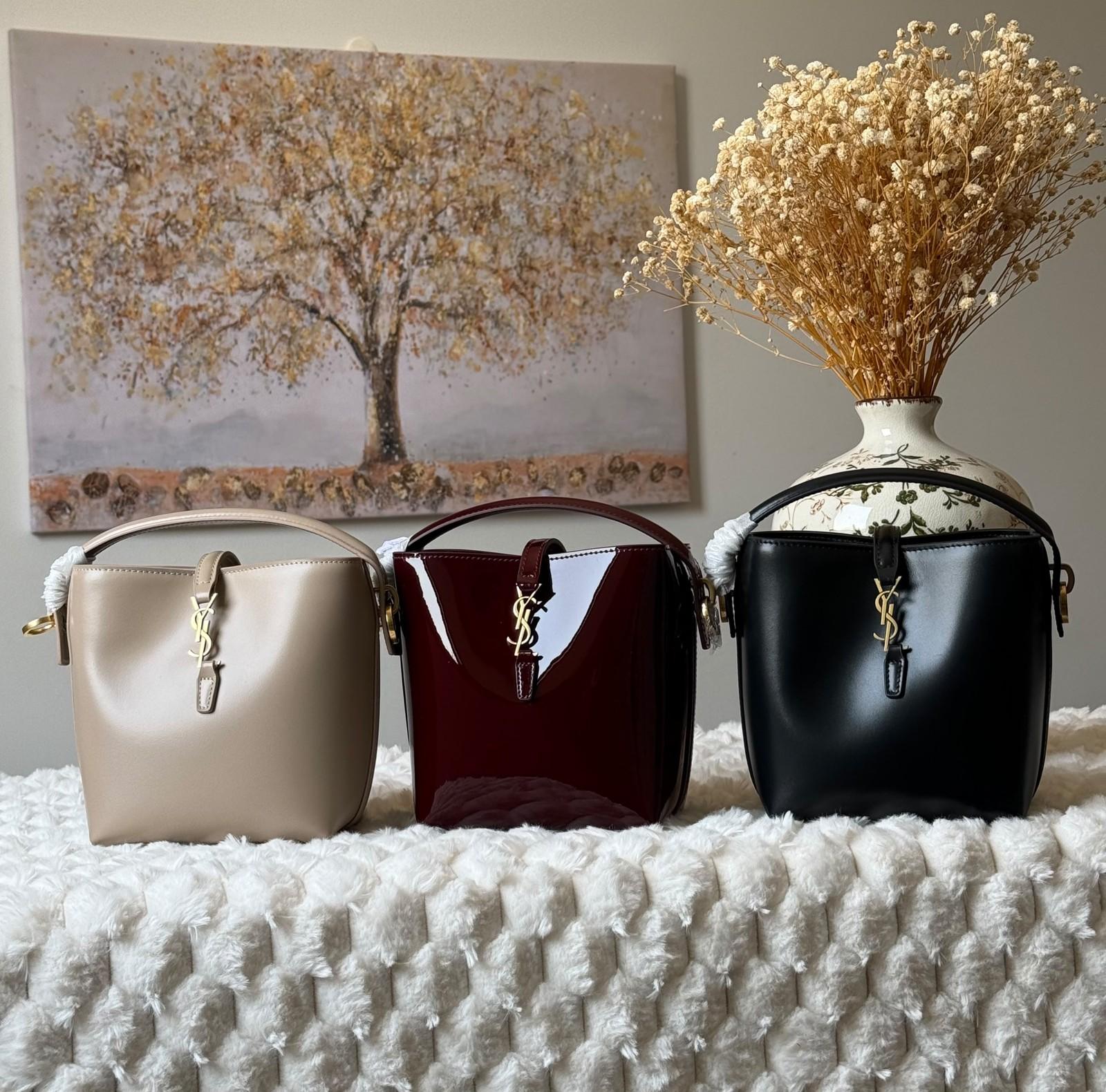 Saint Laurent Le 37 Bucket Bag in Smooth Calfskin with Cassandre · 2