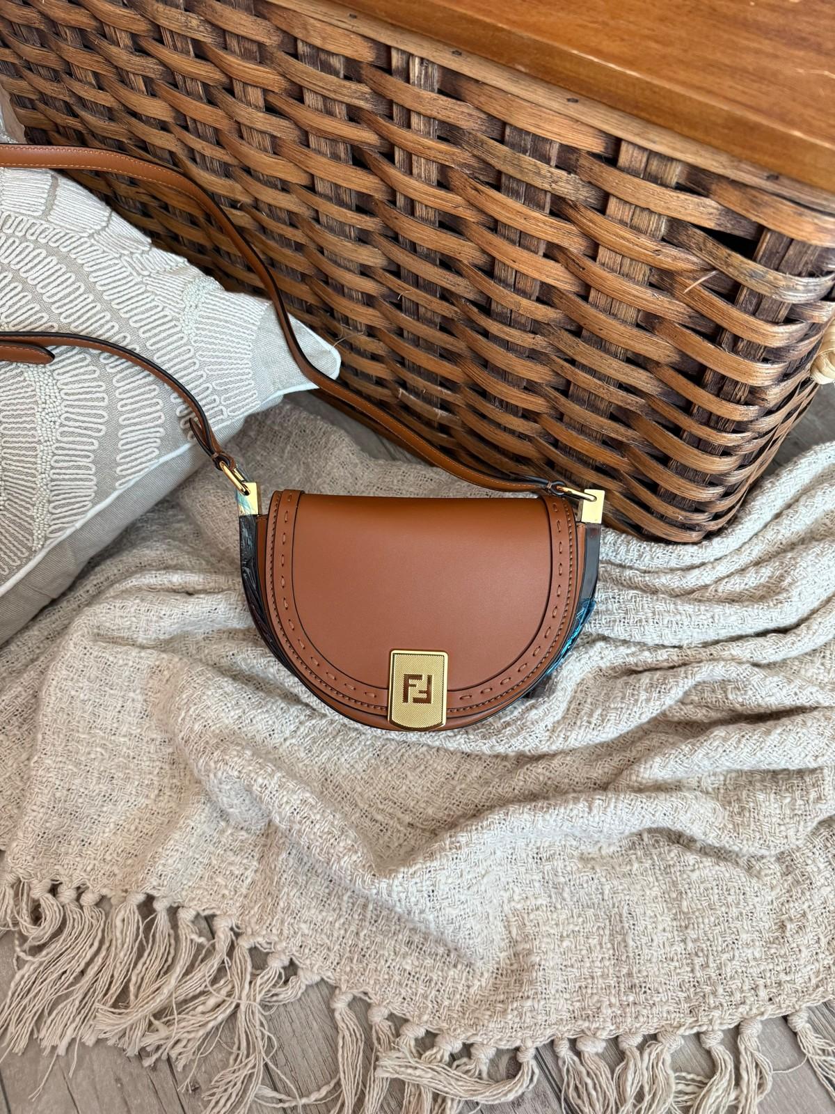 Fendi Mini Half-Moon Baguette Shoulder Bag in Smooth Calfskin · 3