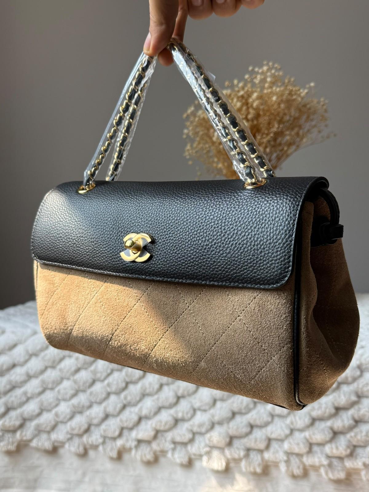Chanel Coco Handle flap bag in suede and caviar · 2