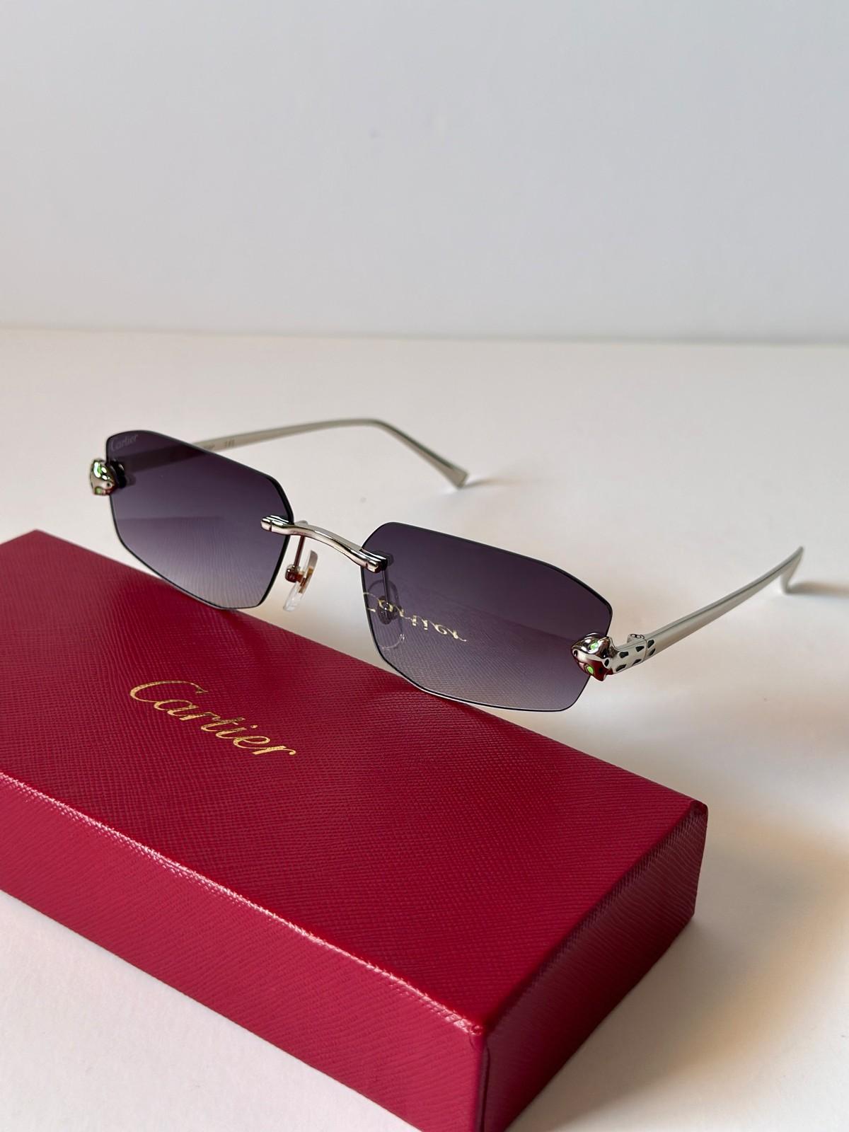 Cartier Panthère rimless sunglasses with enamelled panther-head temples · 3