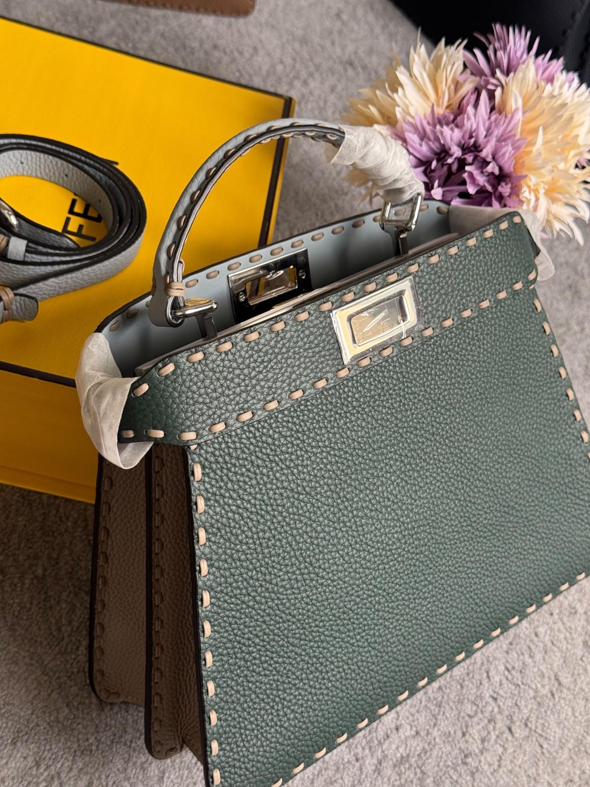 Fendi Peekaboo ISeeU Petite in Selleria Leather with Contrast Stitching · 3