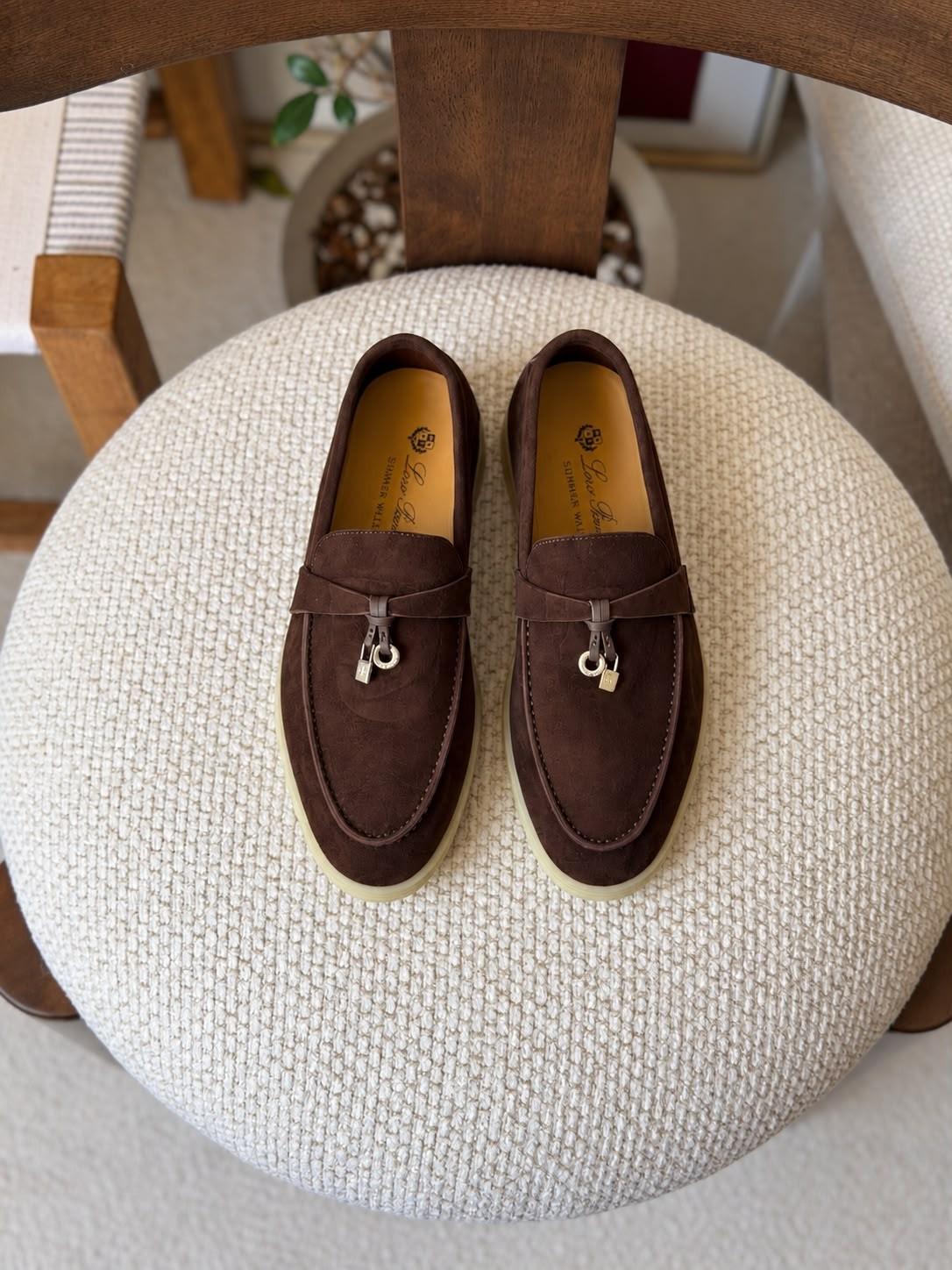 Loro Piana Summer Charms Walk Loafers in Suede · 3