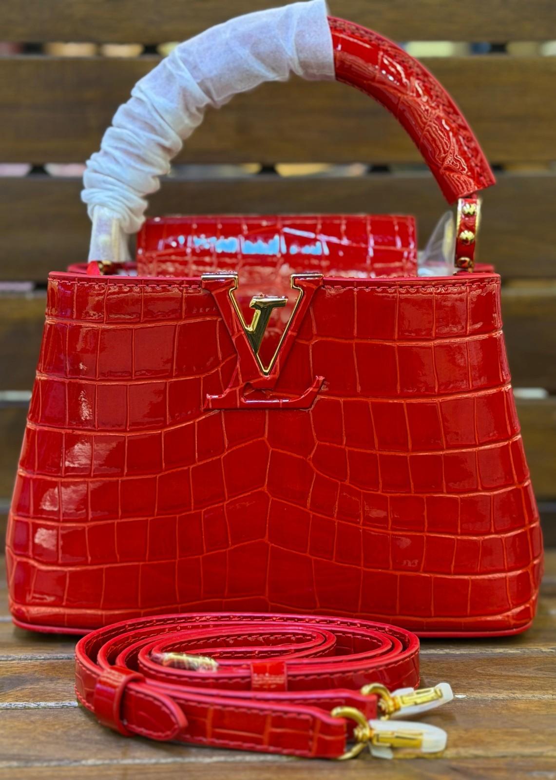 Louis Vuitton Capucines Mini in crocodile-embossed patent leather · 2