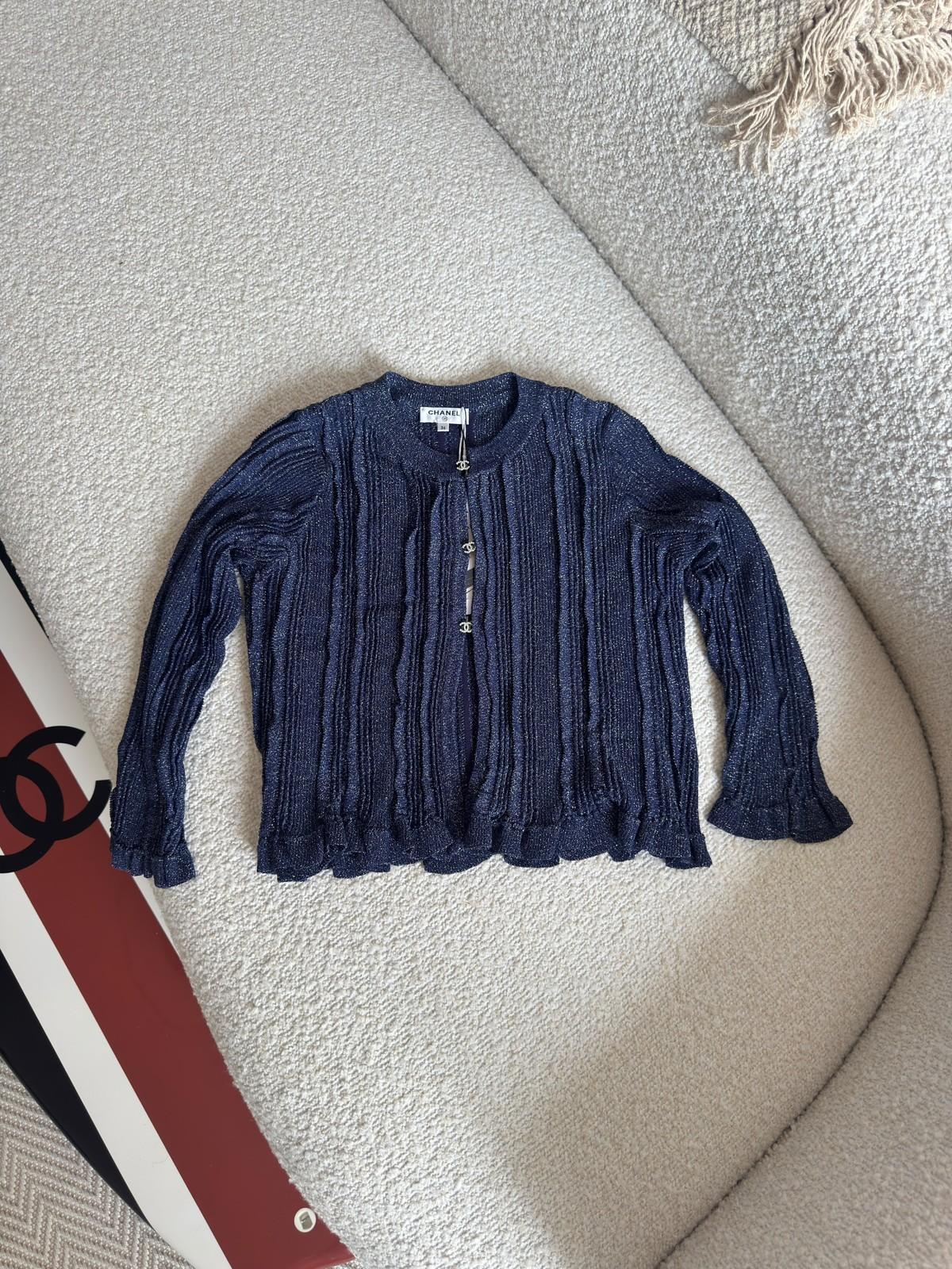Chanel ribbed knit cardigan with CC buttons · 2
