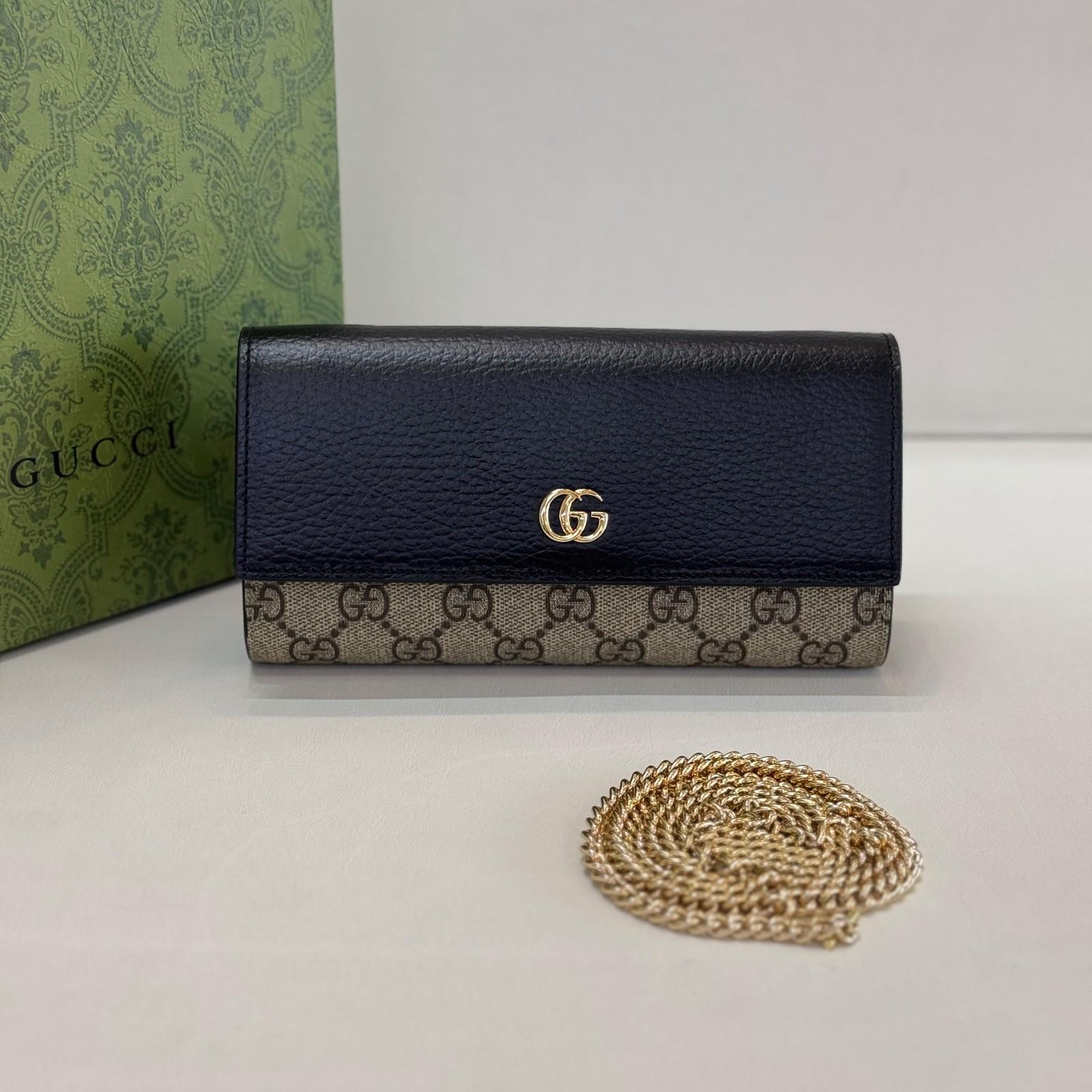 Gucci GG Marmont chain wallet in GG Supreme and leather · 2