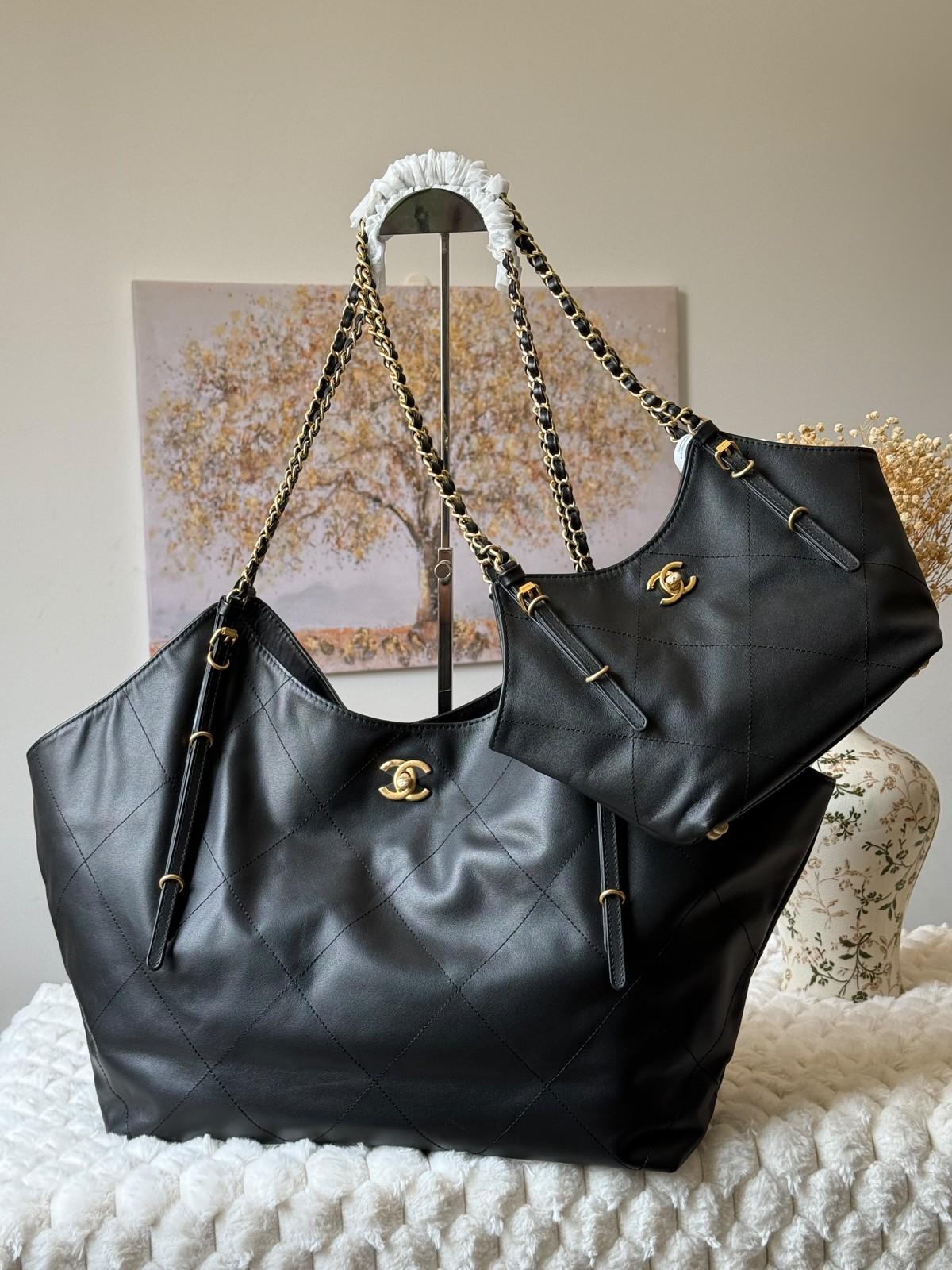 Chanel 22 Small Tote in Black Quilted Calfskin with Gold Hardware · 3