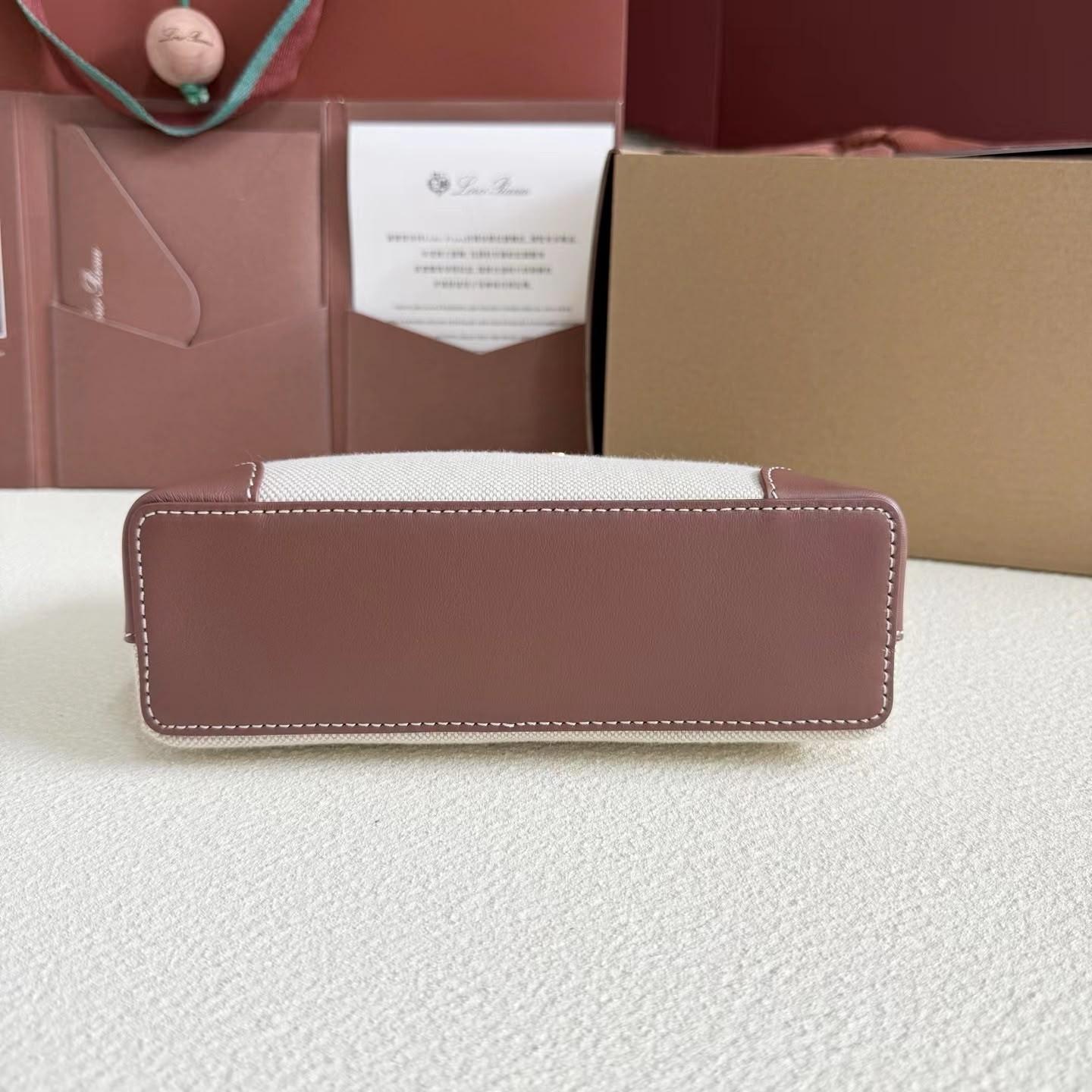 Loro Piana Extra Pocket L19 Bag in Cream Canvas and Brown Leather · 3