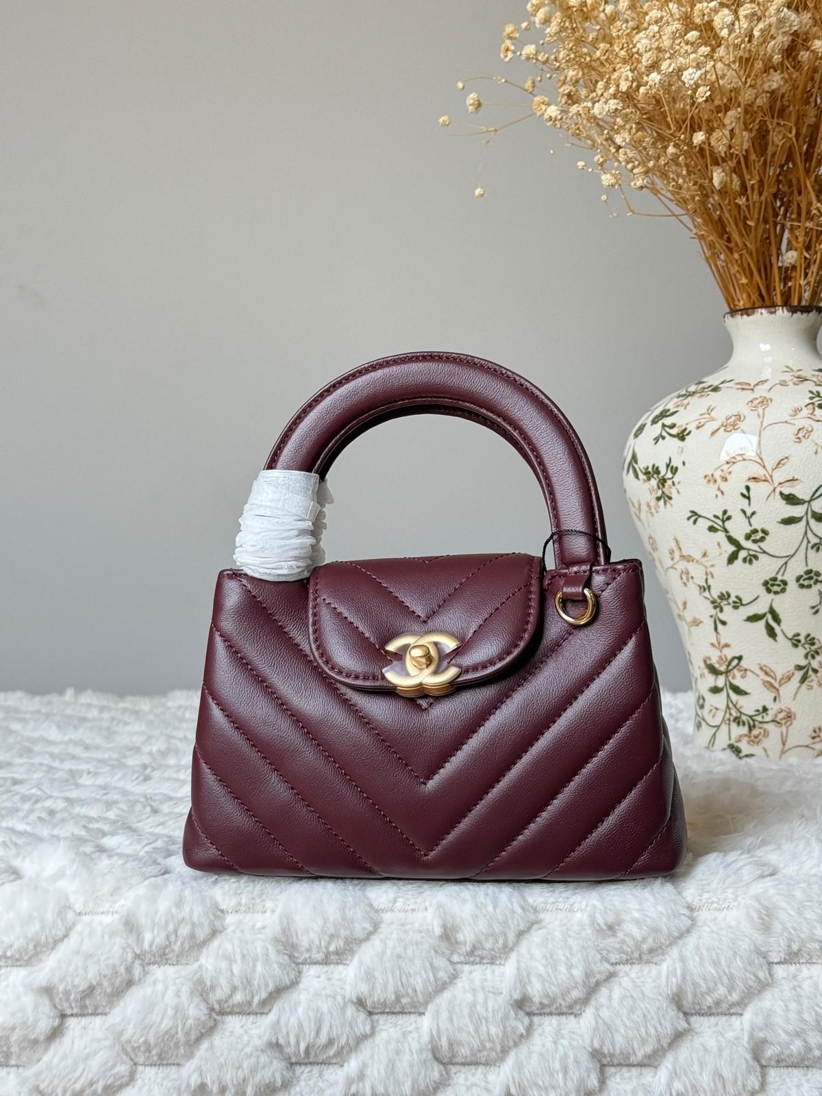 Chanel Coco Handle Mini Top Handle Bag in Chevron Quilted Calfskin · 2