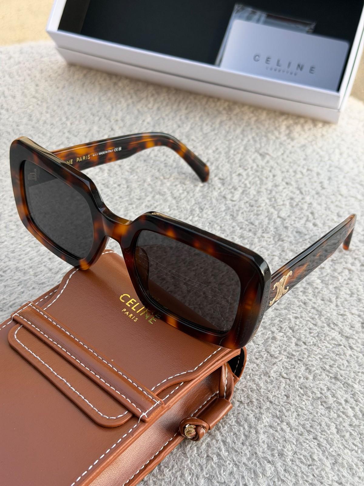 Celine Triomphe acetate havana square sunglasses · 2