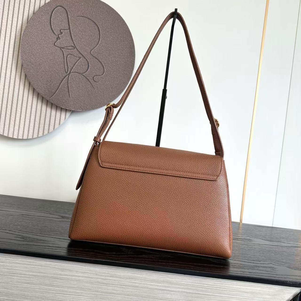Pebbled Leather Flap Shoulder Bag with Adjustable Strap · 2