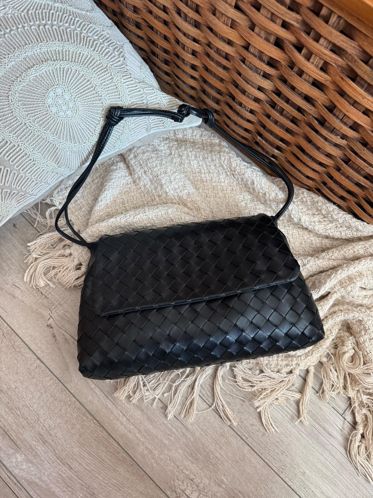 Woven Leather Shoulder Bag with Knotted Strap · 3