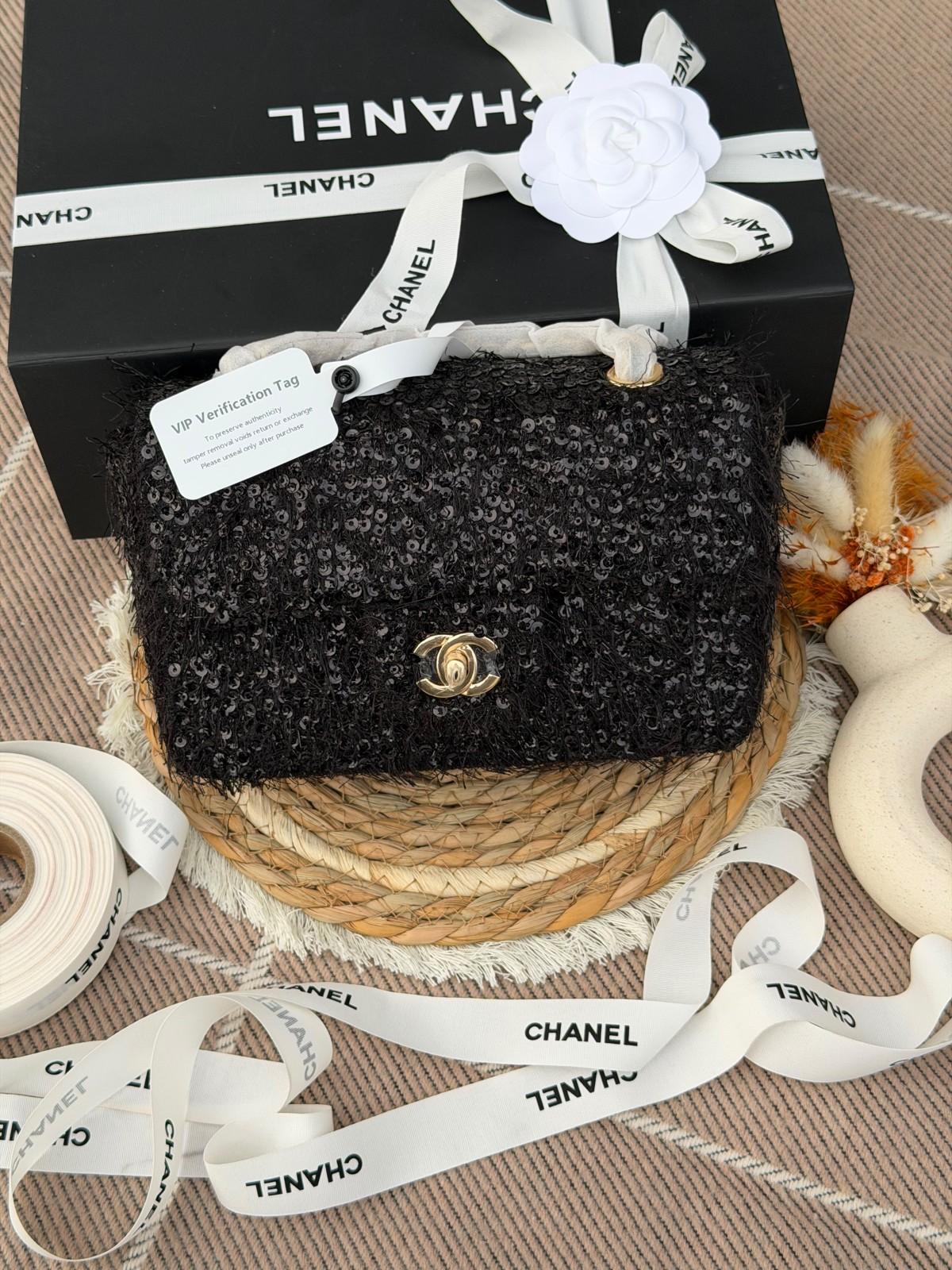 Chanel crystal and sequin mini flap bag with top handle and chain · 2