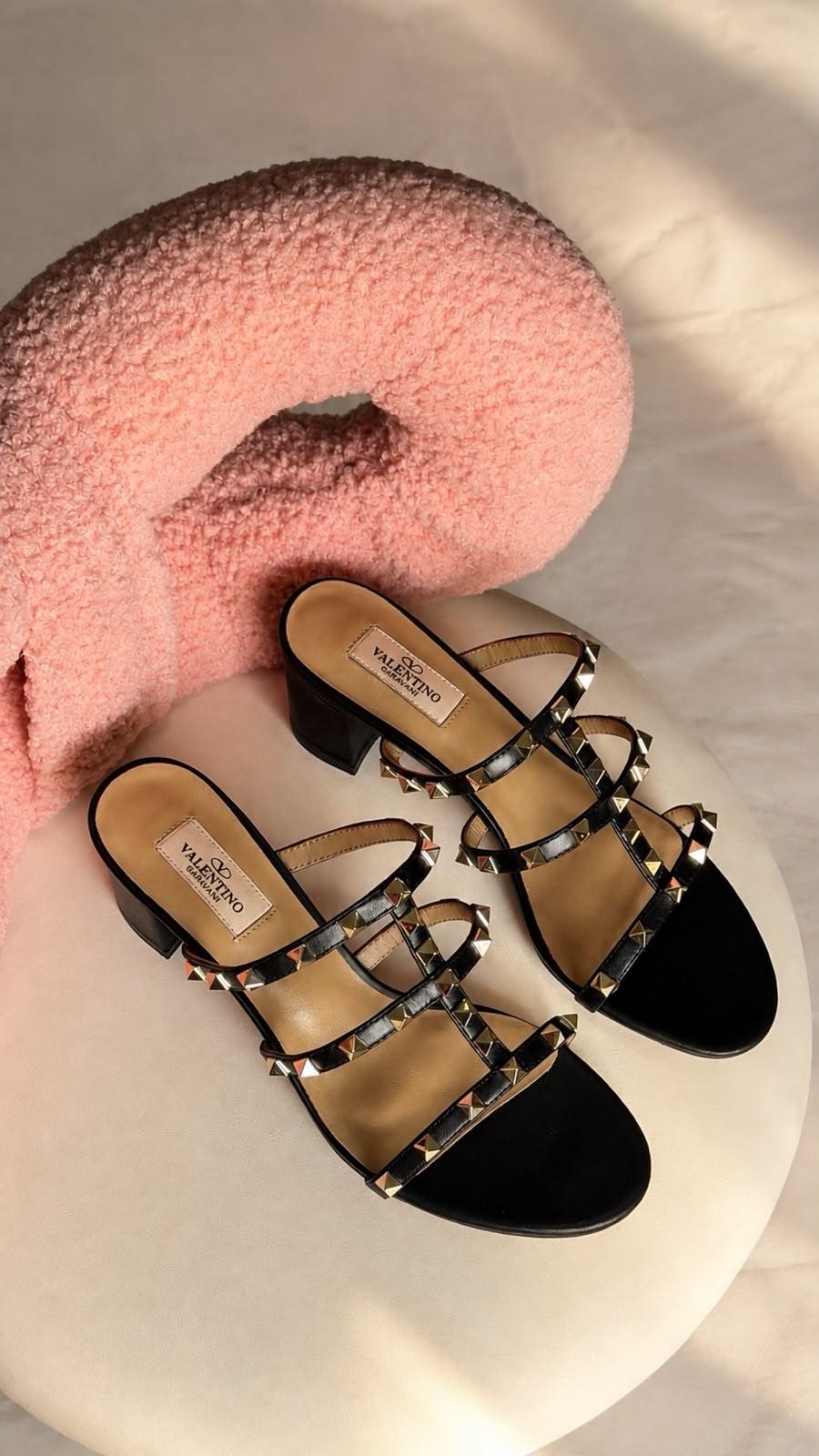 Valentino Garavani Rockstud Metallic Slide Sandal · 3