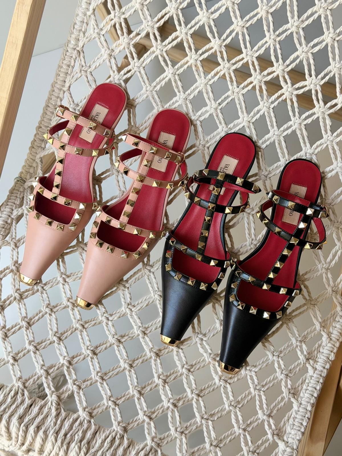 Valentino Rockstud Pointed Toe Mule Sandals in Leather · 3