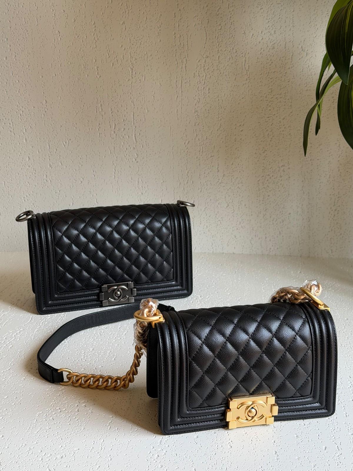 Chanel Boy Chanel Small Flap Bag in Black Quilted Caviar Leather · 3