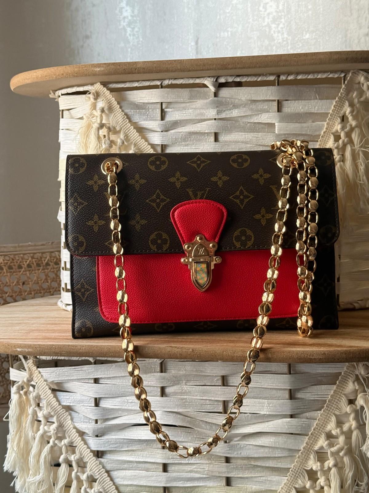 Monogram Coated Canvas Flap Bag with Gold Chain Strap