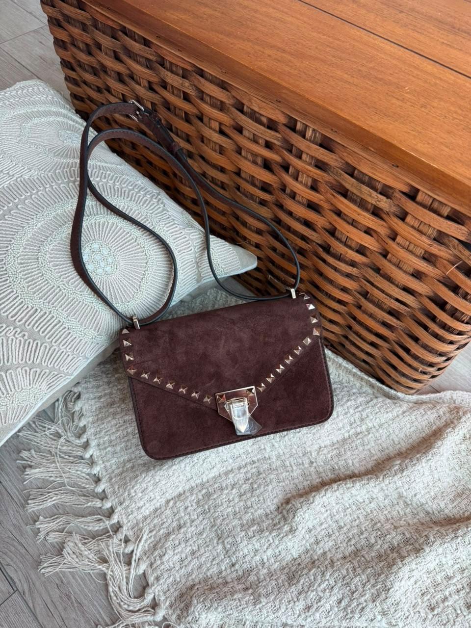 Studded Flap Crossbody Bag in Pebbled Leather · 3