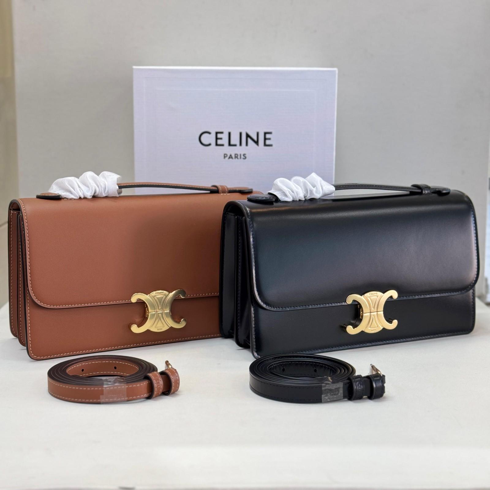 Céline Triomphe bag in natural calfskin · 3