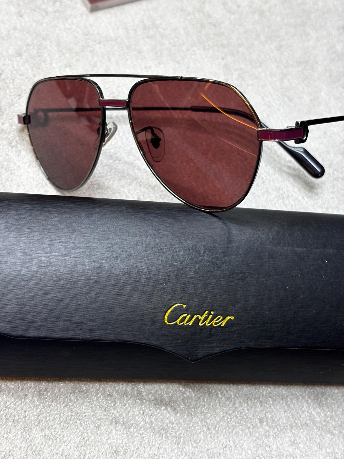 Cartier Santos de Cartier aviator sunglasses in black · 2