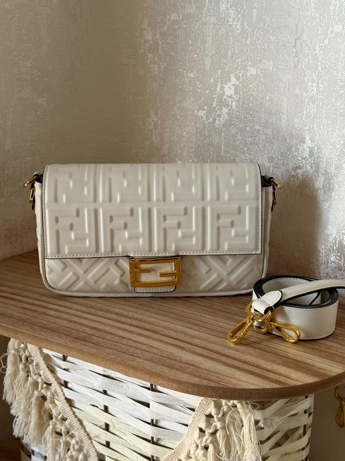Fendi Baguette Bag in Embossed FF Leather · 3