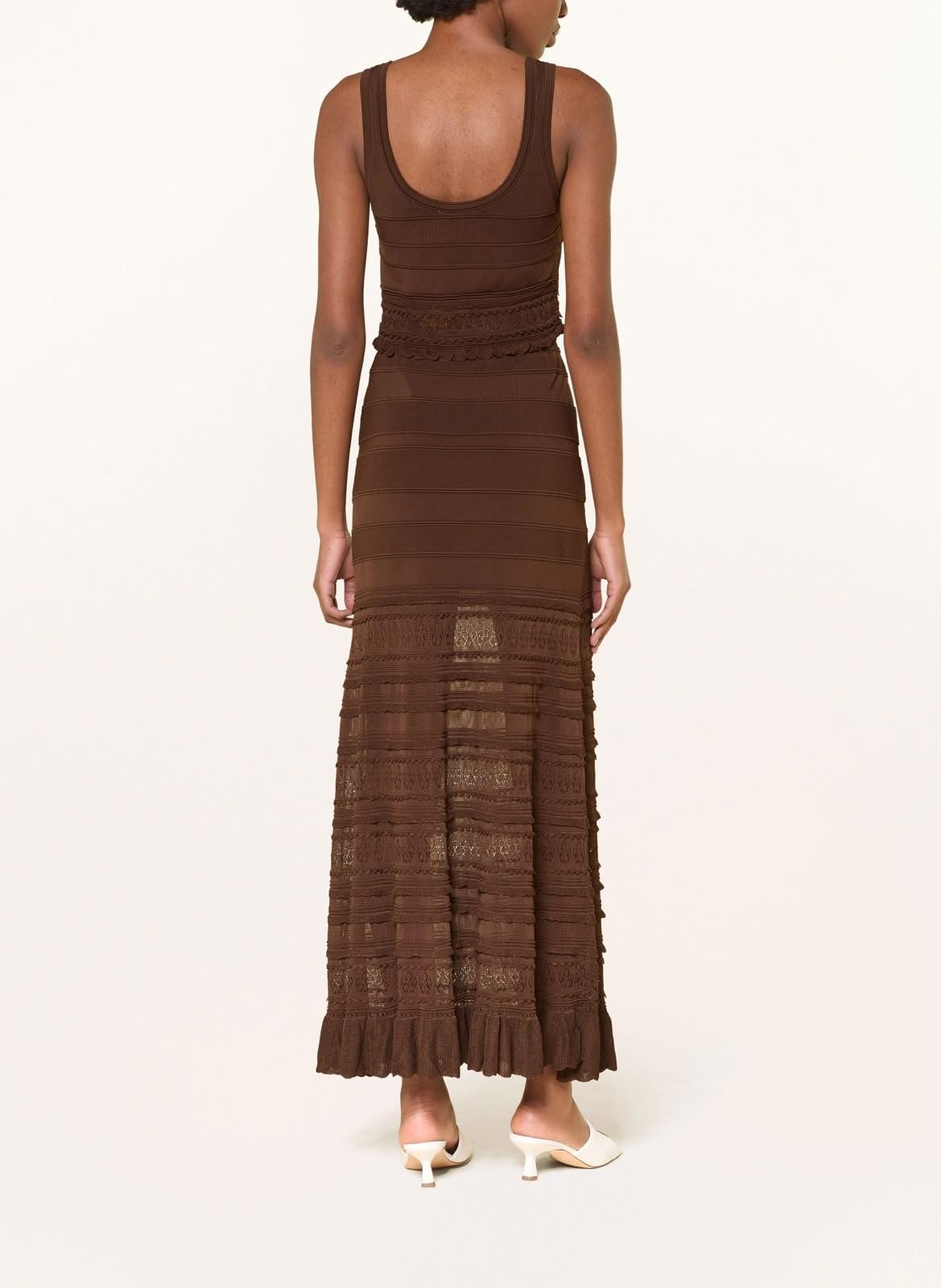 Sandro Brown Pointelle Knit Sleeveless Ruffled Maxi Dress · 2