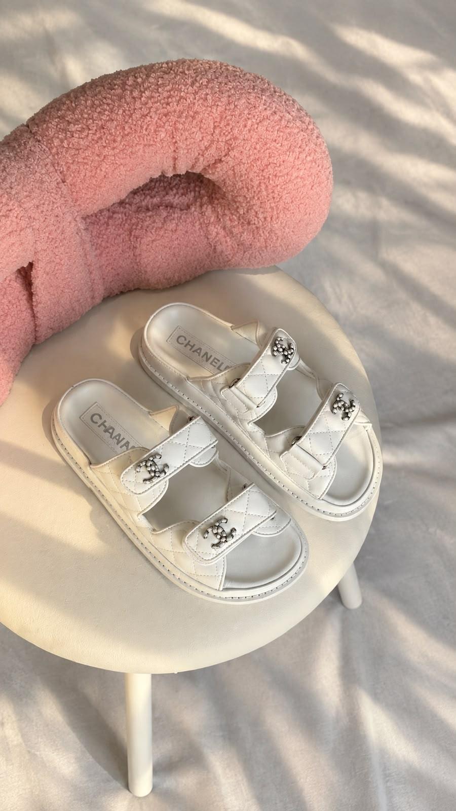 Chanel Quilted Calfskin Dad Sandals with CC Logo · 3