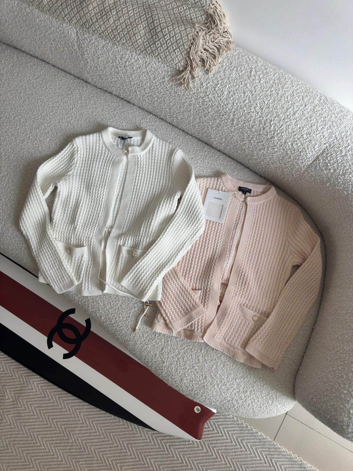 Chanel Textured Knit Cardigan with Drawstring Waist · 3