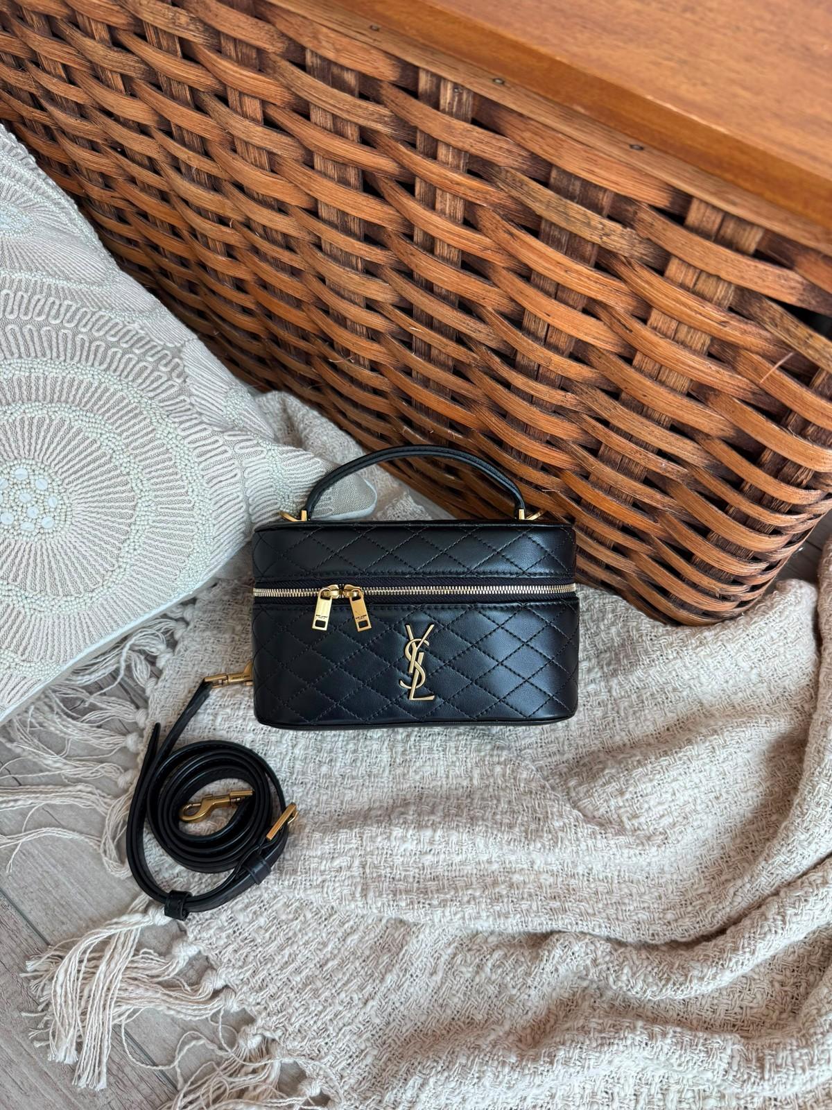Saint Laurent Vanity Quilted Lambskin Top-Handle Bag · 3