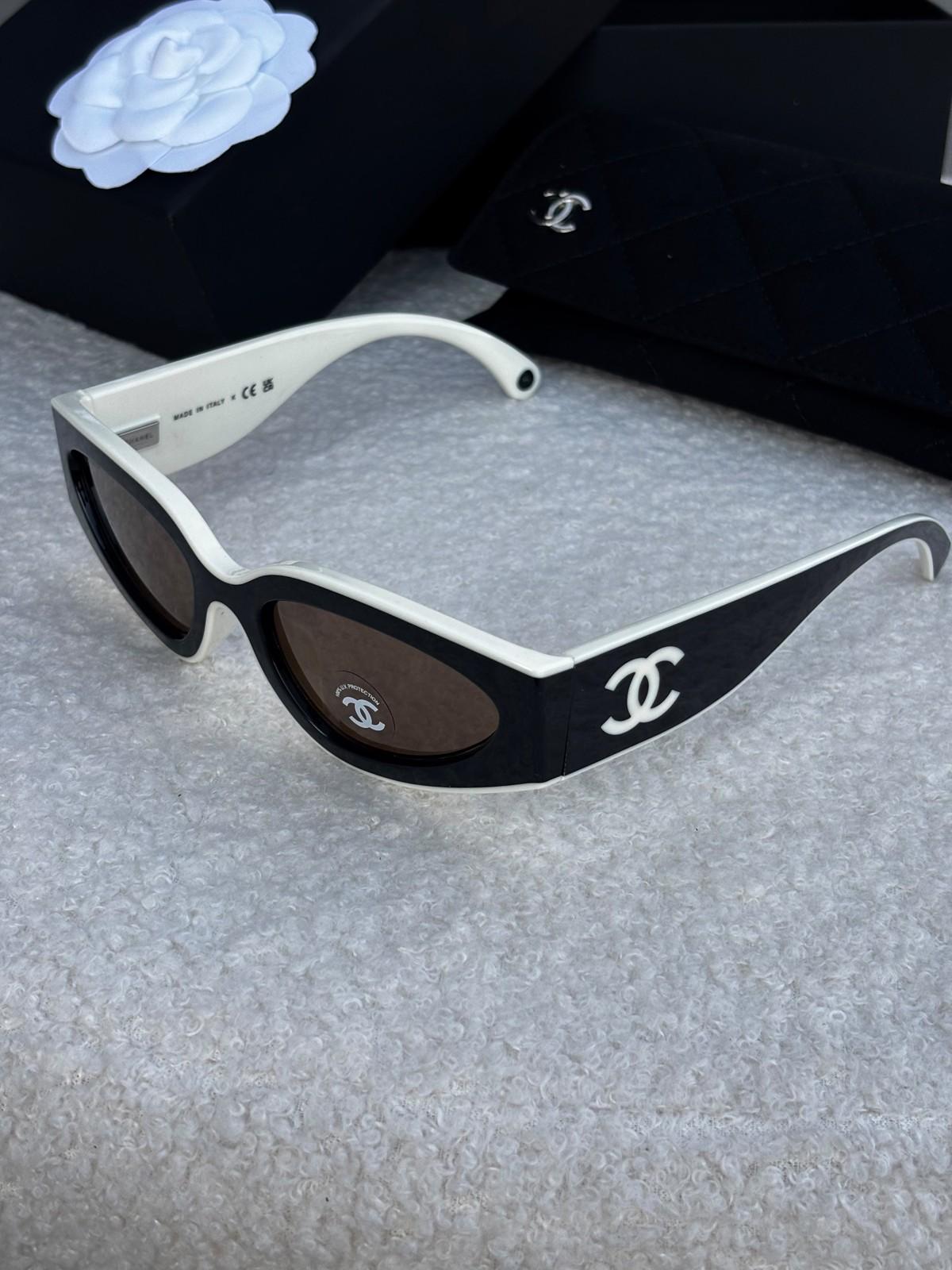 Chanel two-tone acetate sunglasses with large CC on the temple · 3