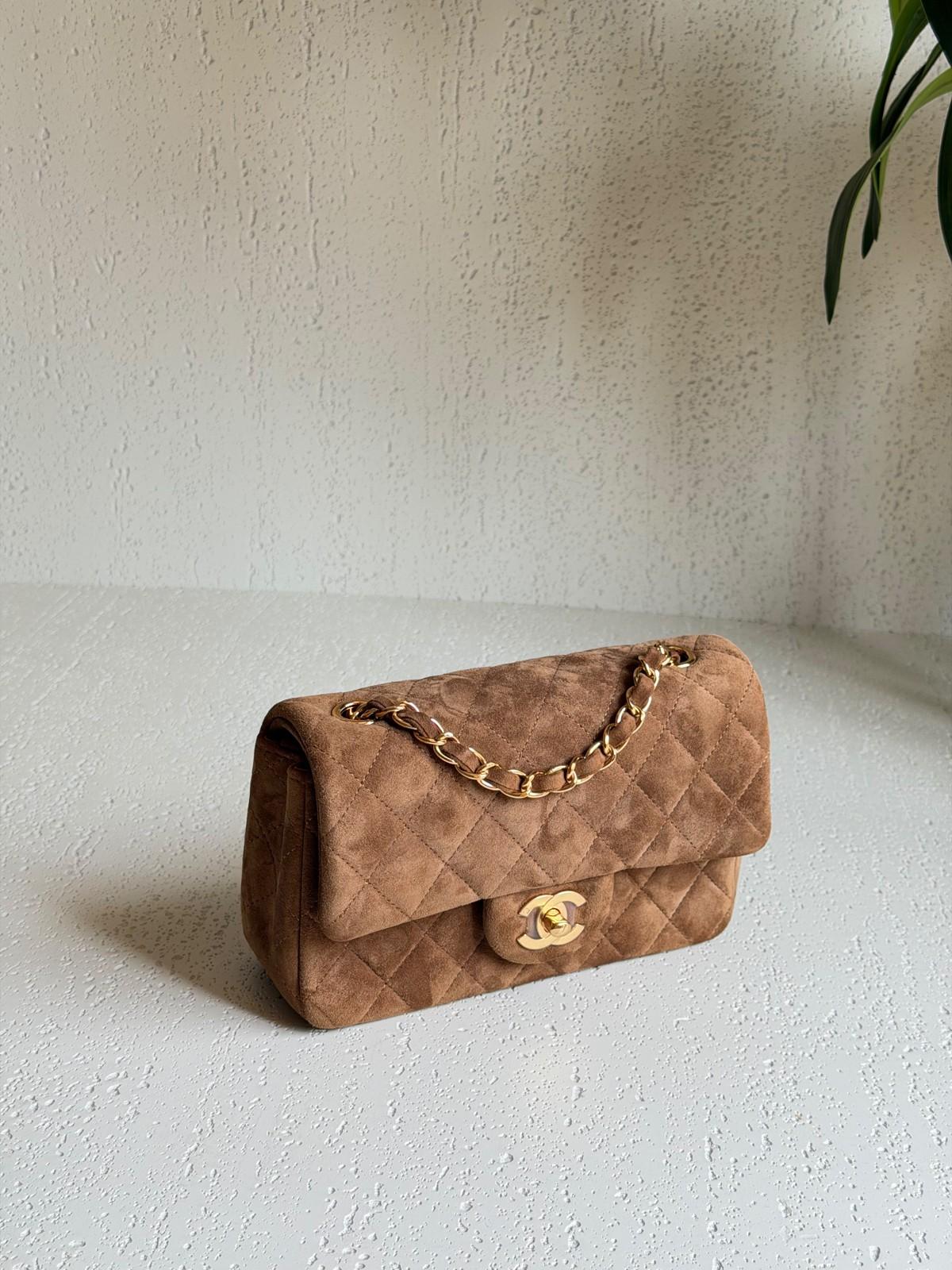 Chanel Classic Flap Mini in Quilted Suede with Gold-Tone Chain · 2