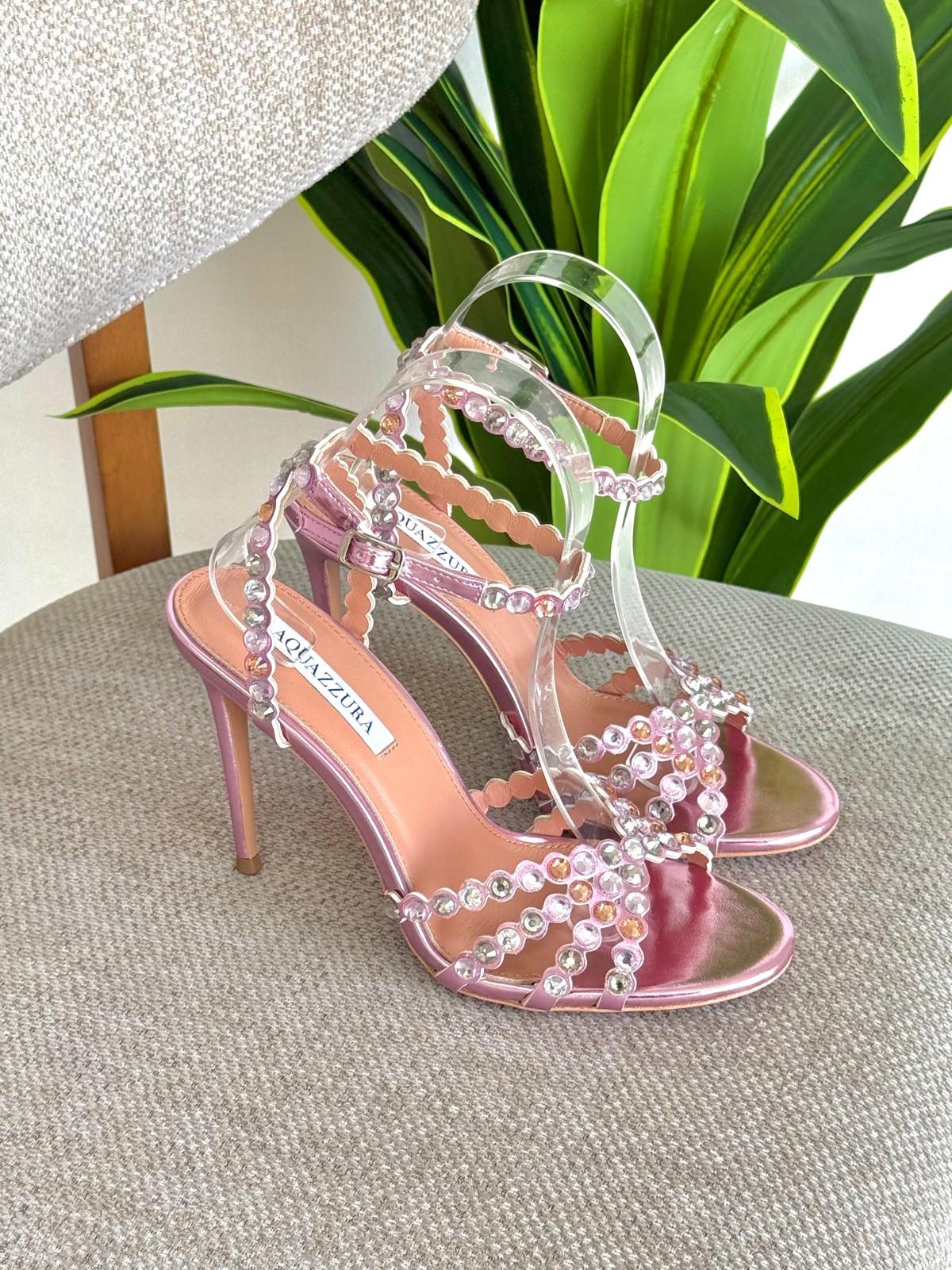 Aquazzura Crystal Strappy Stiletto Sandal · 2