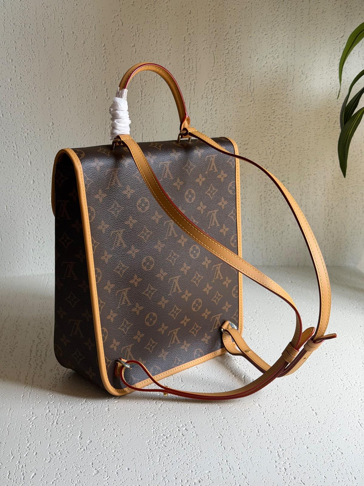 Louis Vuitton Monogram Canvas Backpack with Top Handle and Buckle Flap · 3